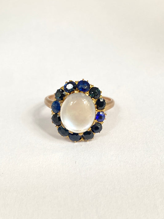 Final payment Annette Vintage 18ct Gold Moonstone and Sapphire Ring