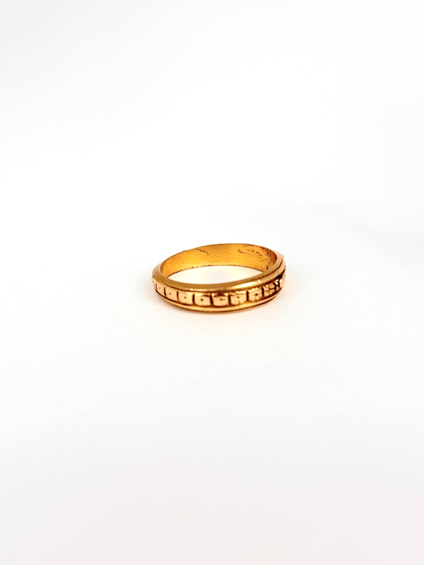 Victorian, 18ct Gold, Engraved Wedding / Stacking Band, Hallmarked, Birmingham 1876