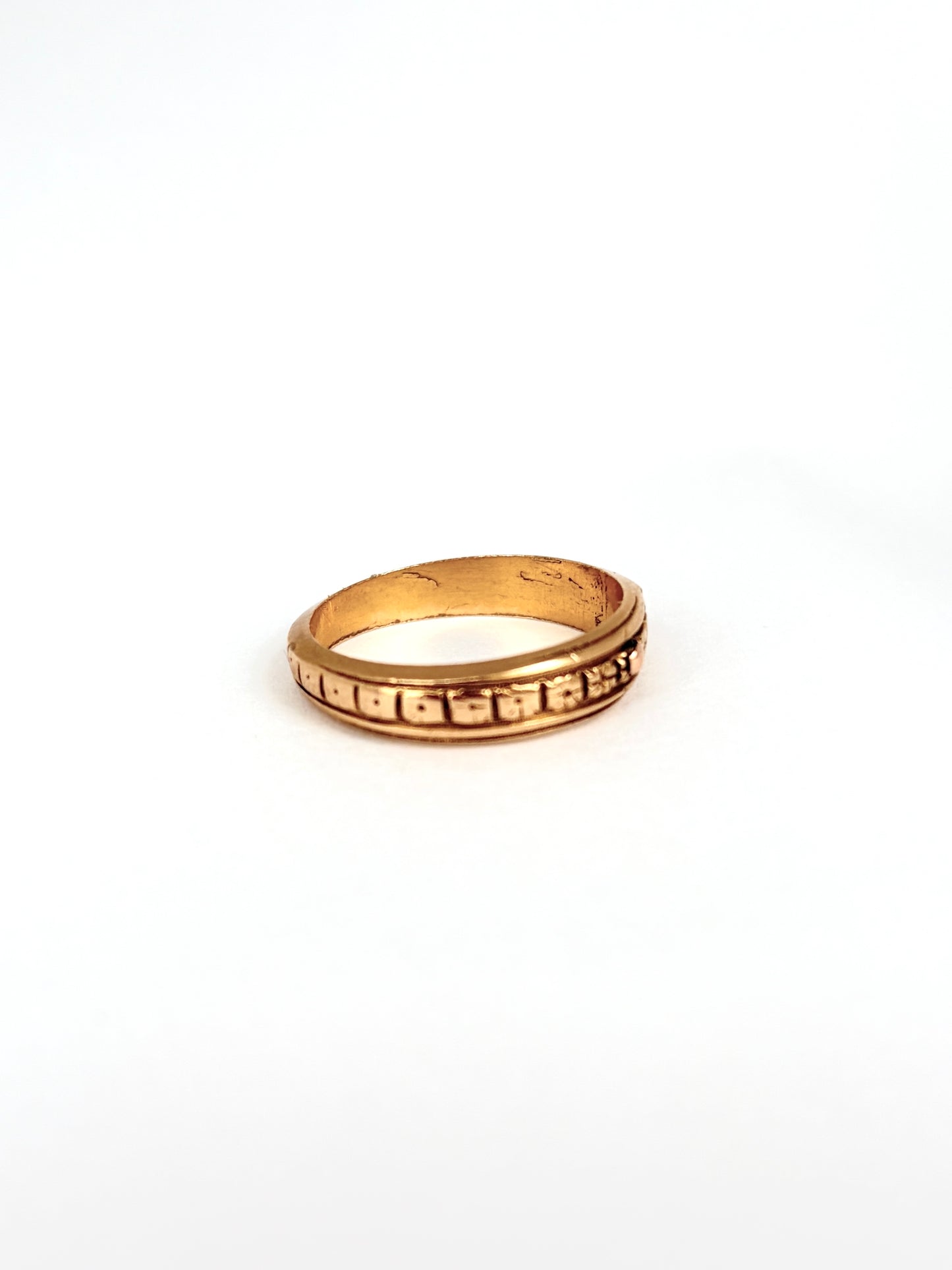 Victorian, 18ct Gold, Engraved Wedding / Stacking Band, Hallmarked, Birmingham 1876