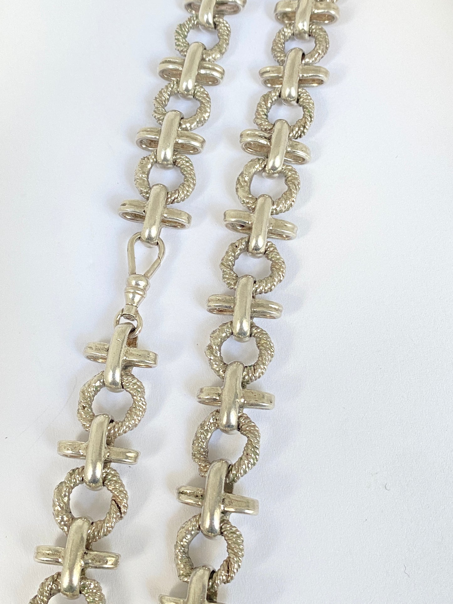 Heavy Vintage (c 1970s) Solid Sterling Silver Necklace, 17 inches, 103g