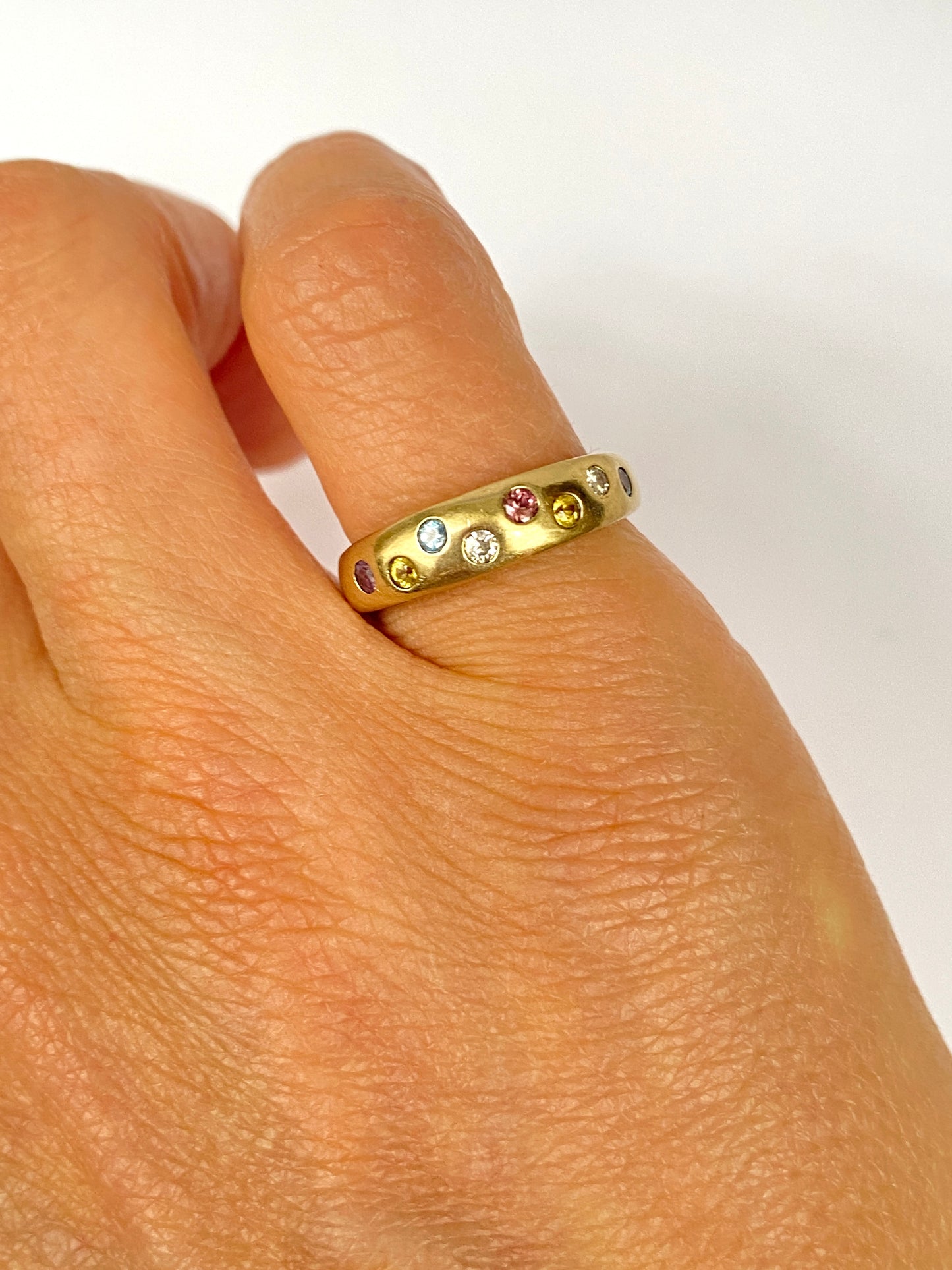 Vintage, 9ct Gold Multi-Gem Dome Ring