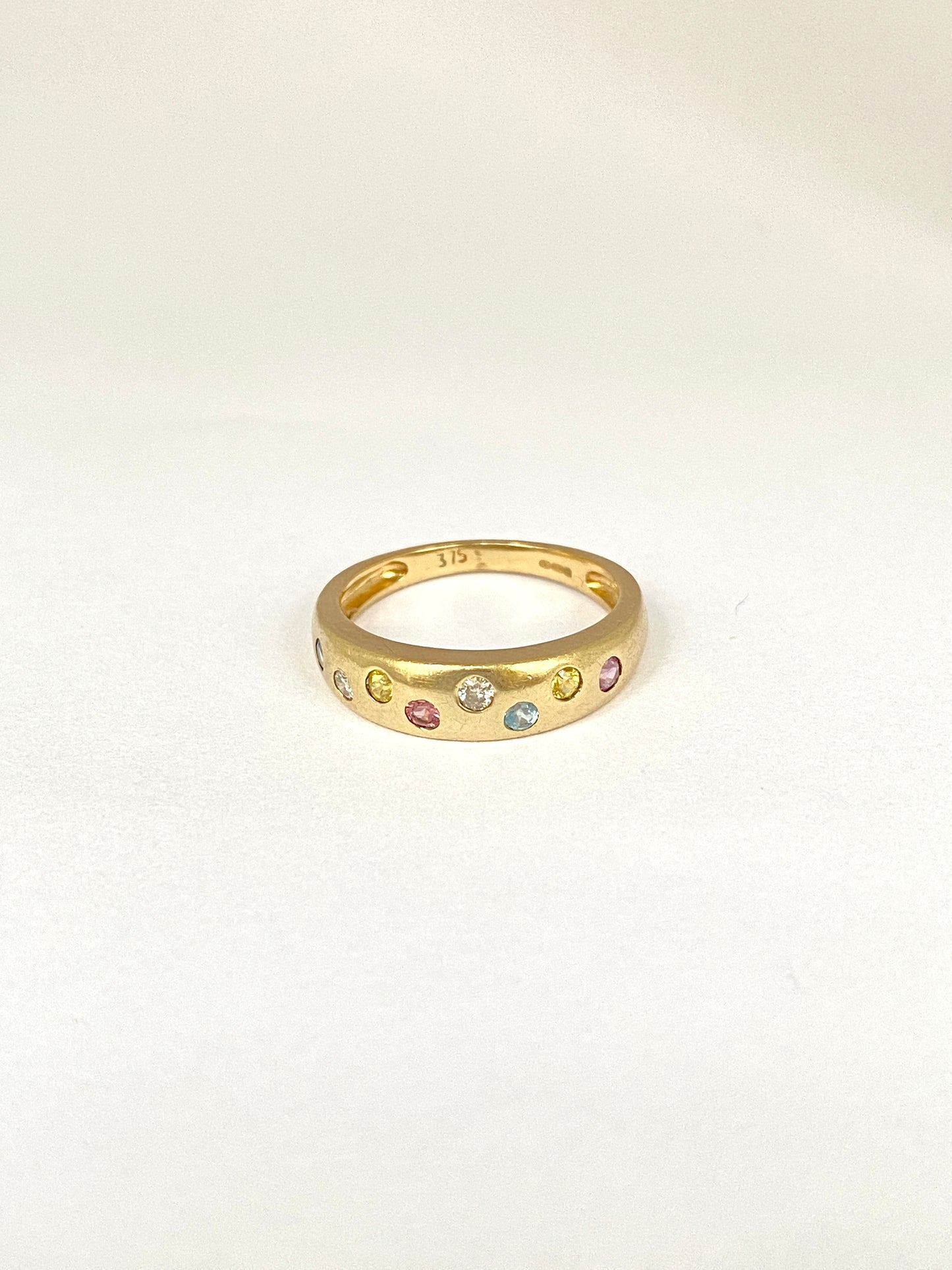 Vintage, 9ct Gold Multi-Gem Dome Ring