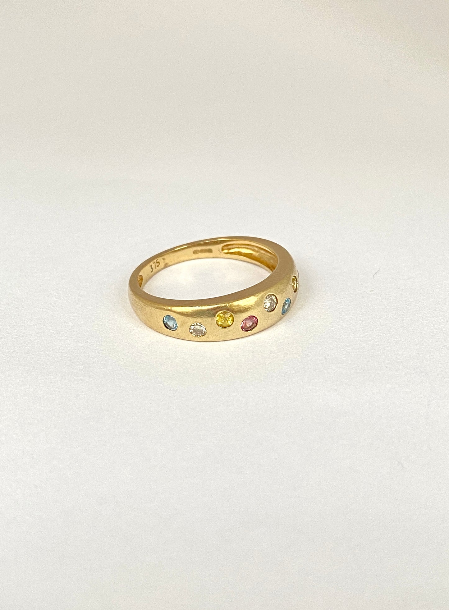 Vintage, 9ct Gold Multi-Gem Dome Ring