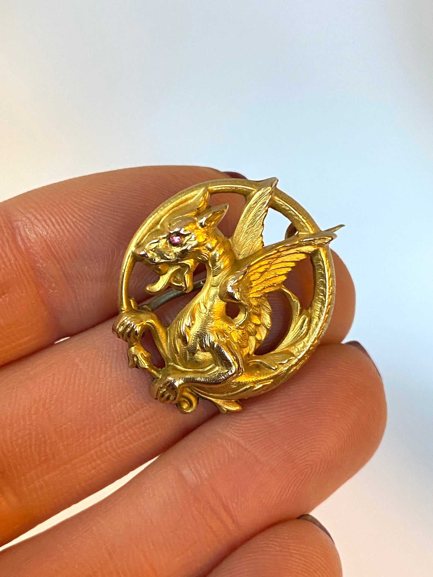 French, 18ct Gold, FIX, Dragon Brooch