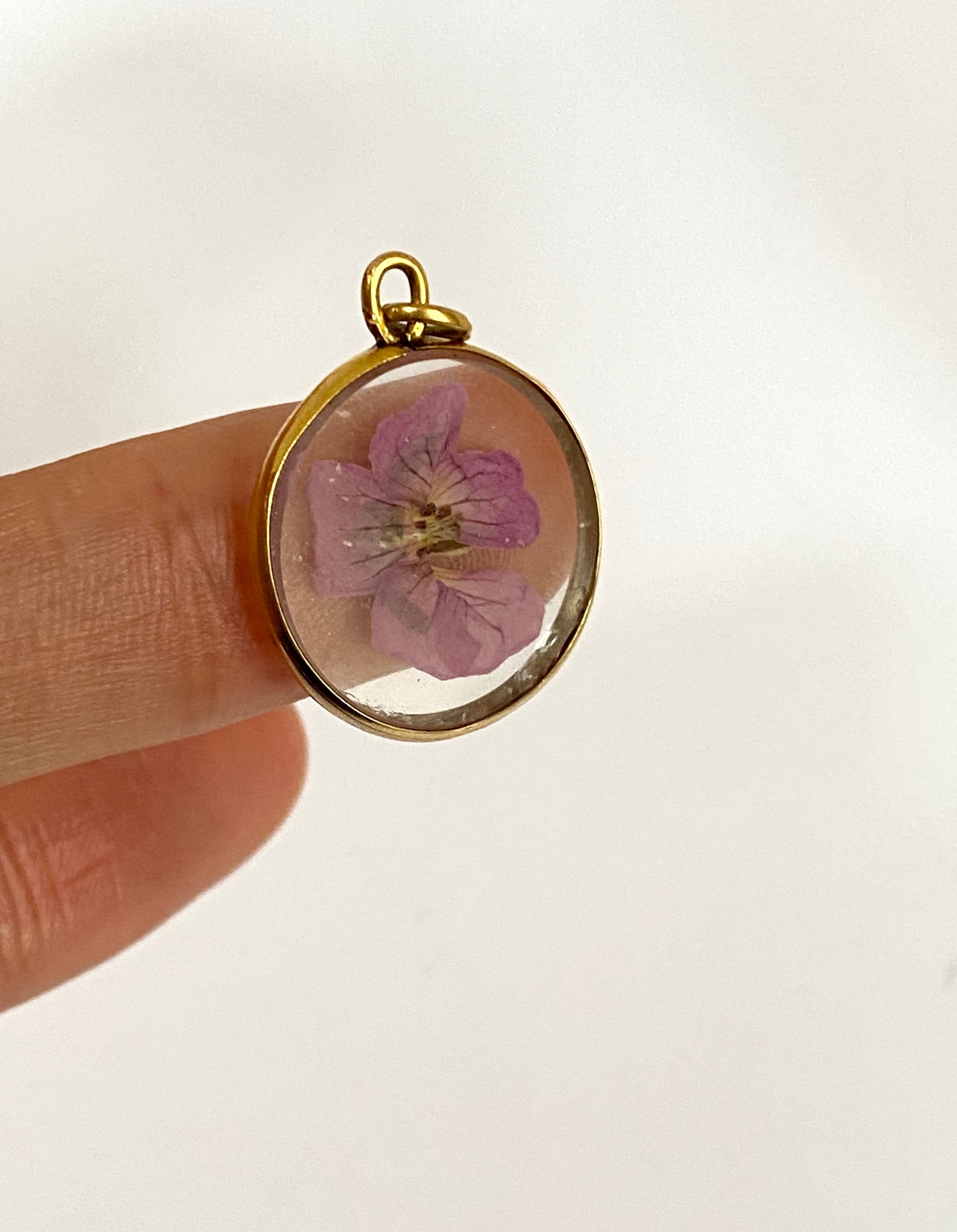 Victorian, Antique, 9ct Gold Shaker/Photo Locket with Pansy, Hallmarked for 9ct Gold, Chester, 1899