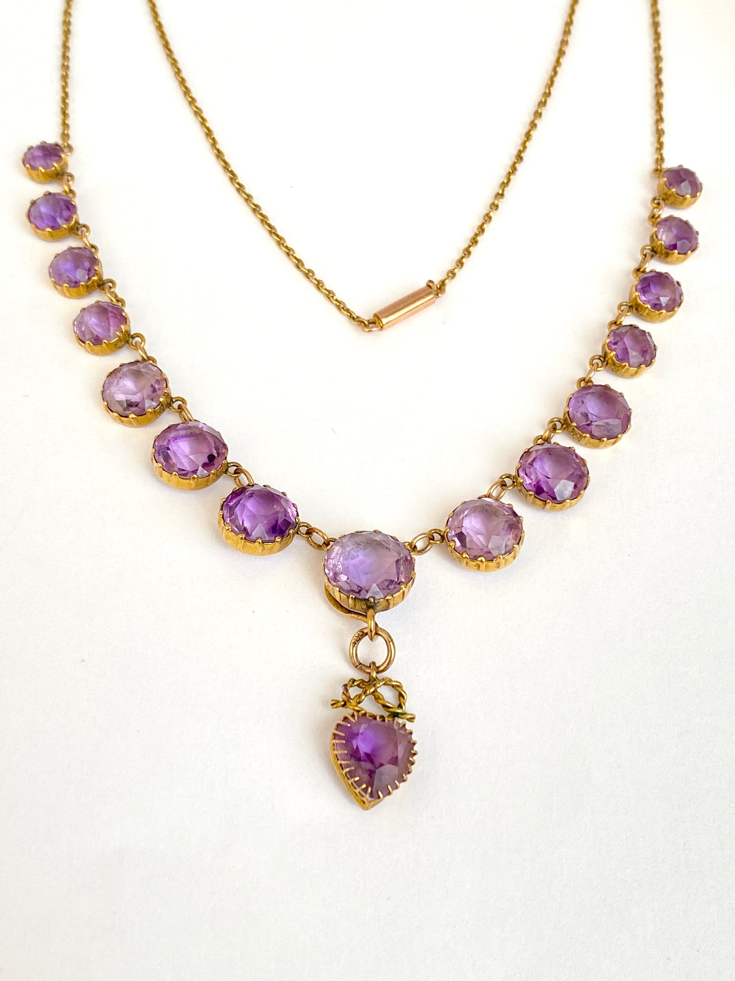 FINAL PAYMENT ALEXANDRA Stunning, Victorian, 9ct Gold, Amethyst Fringe Necklace