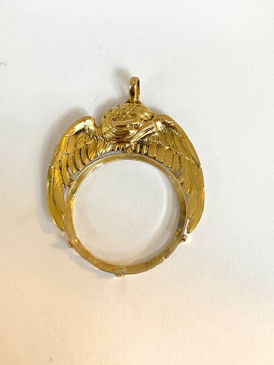 Unique Vintage, Solid, 18ct Gold, Eagle Locket/Pendant