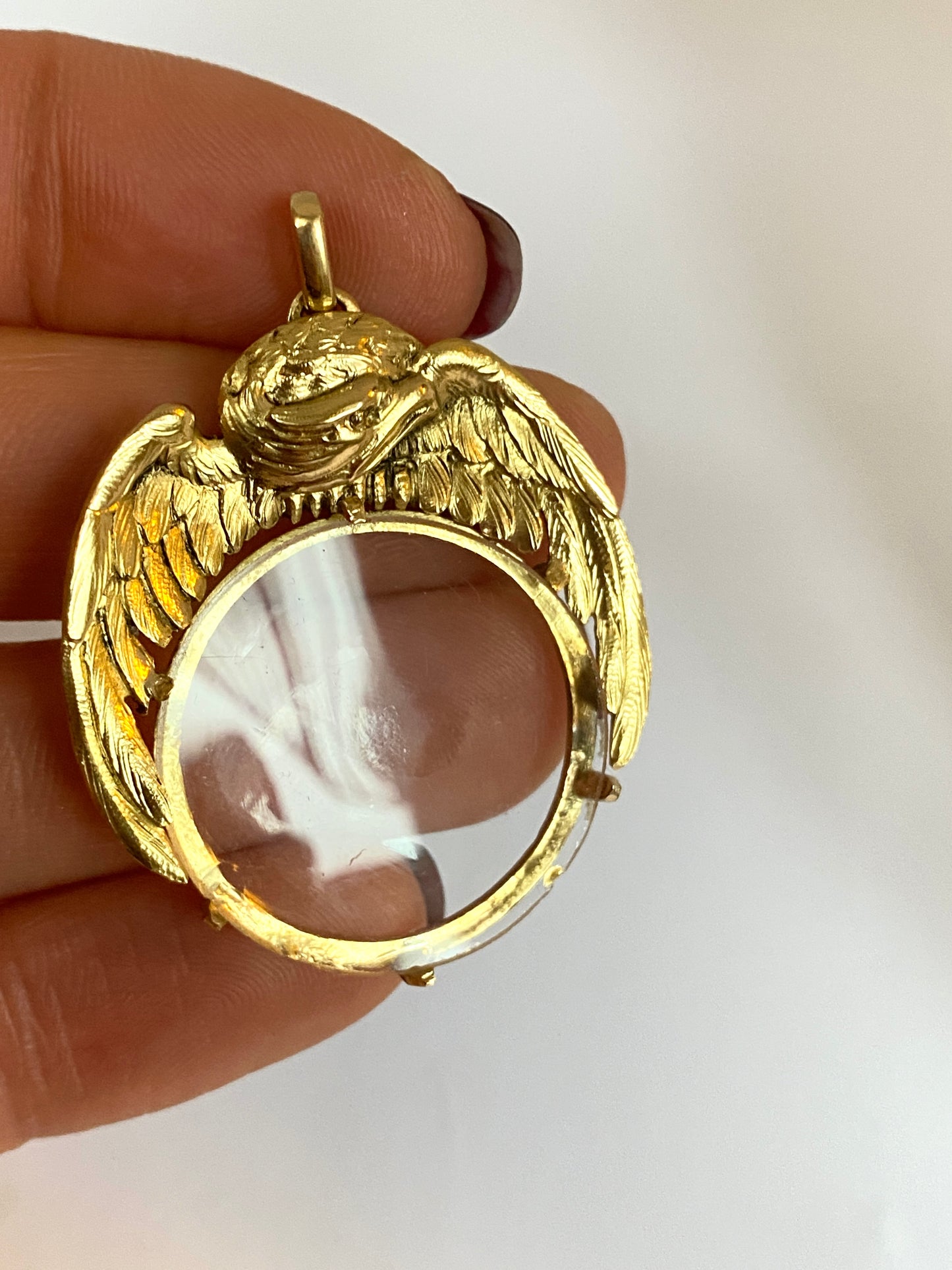 Unique Vintage, Solid, 18ct Gold, Eagle Locket/Pendant