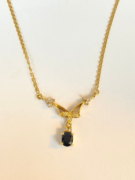 Vintage, 18ct Gold, 16 inch Sapphire /Diamond Necklace