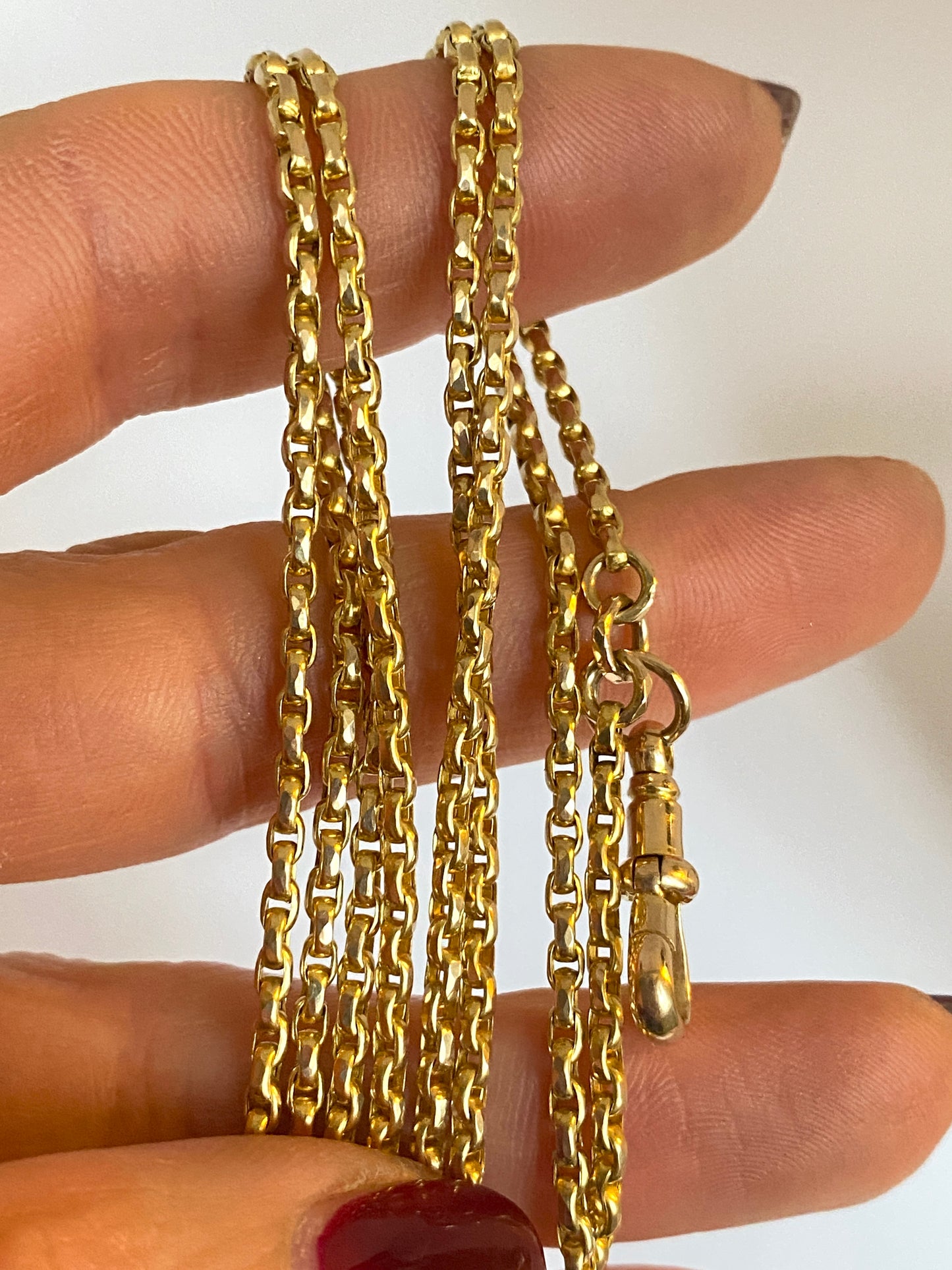 Heavy, Antique, 15ct Gold Victorian Long Guard Chain, 41 inches, 19.16g