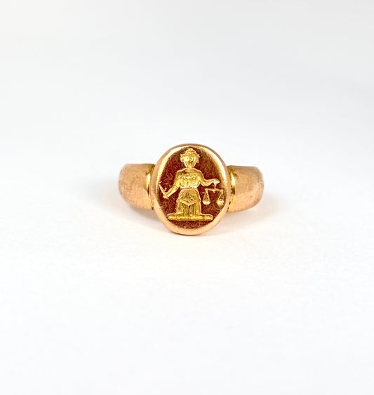 Vintage, 18ct Gold Pharaoh Signet Ring, Hallmarked 18ct Gold, 7.24g