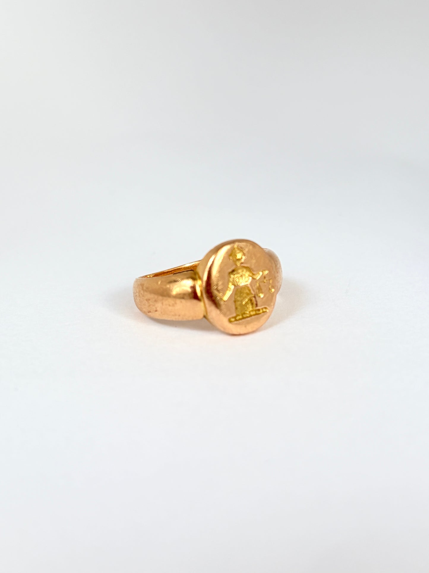 Vintage, 18ct Gold Pharaoh Signet Ring, Hallmarked 18ct Gold, 7.24g