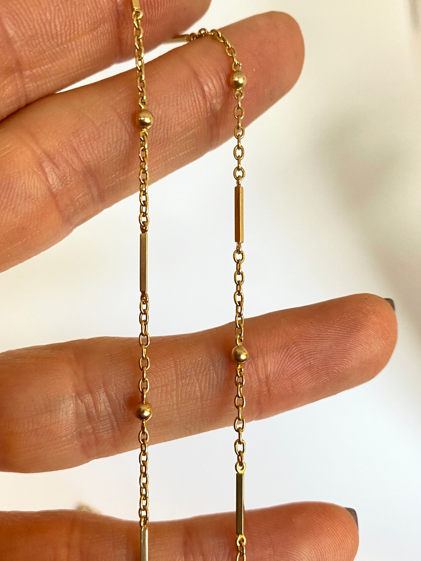 Vintage, 9ct Gold Gold Fancy Link Chain, 16 inches