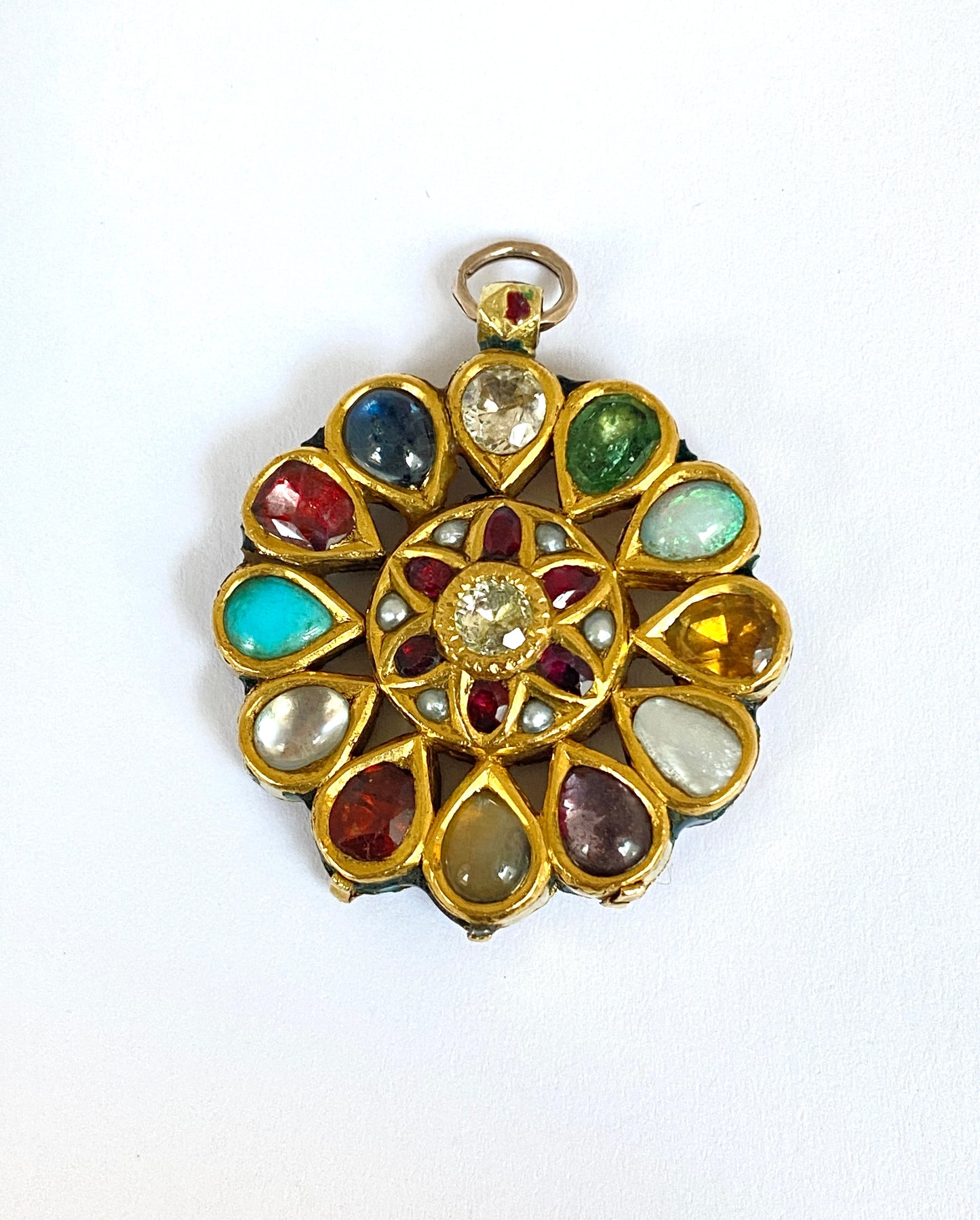 3rd payment Priya  Rare, Victorian, Indian 22ct Gold, Gem Set Mughal Pendant, 16.40g