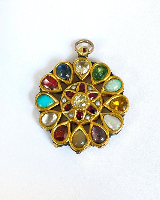 3rd payment Priya  Rare, Victorian, Indian 22ct Gold, Gem Set Mughal Pendant, 16.40g