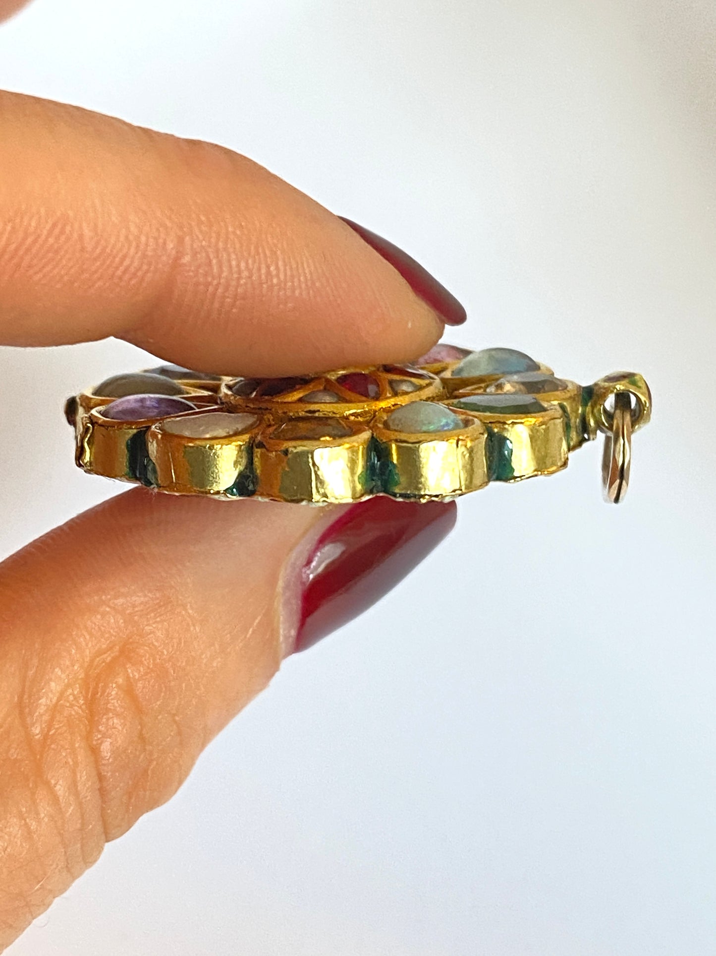 3rd payment Priya  Rare, Victorian, Indian 22ct Gold, Gem Set Mughal Pendant, 16.40g