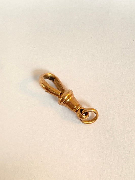 Antique 9ct Gold Hallmarked Dog Clip with open Jump Ring