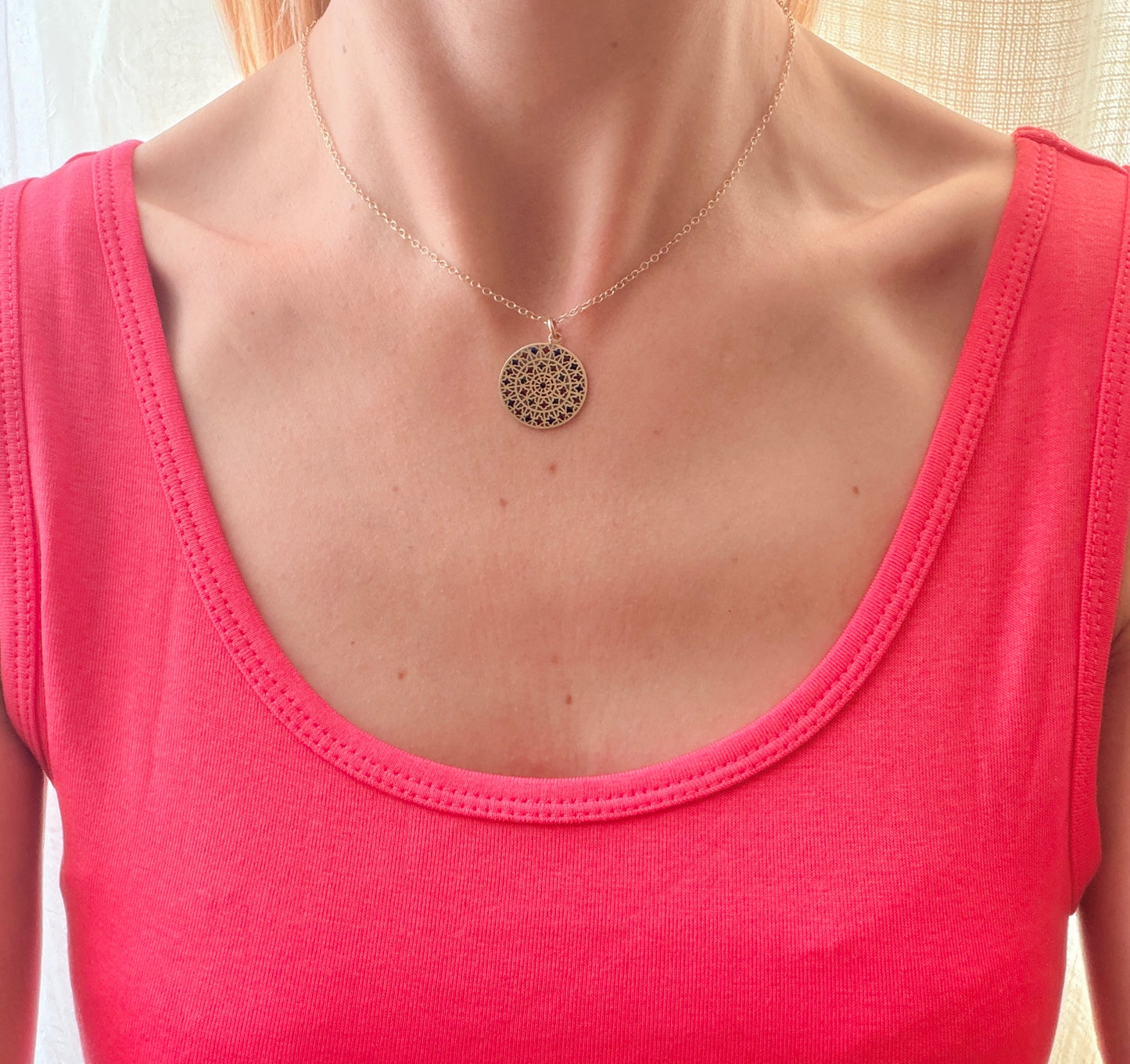 Rare, Vintage, French 18ct Gold, 'Plique a jour'  Enamel Pendant / Medal