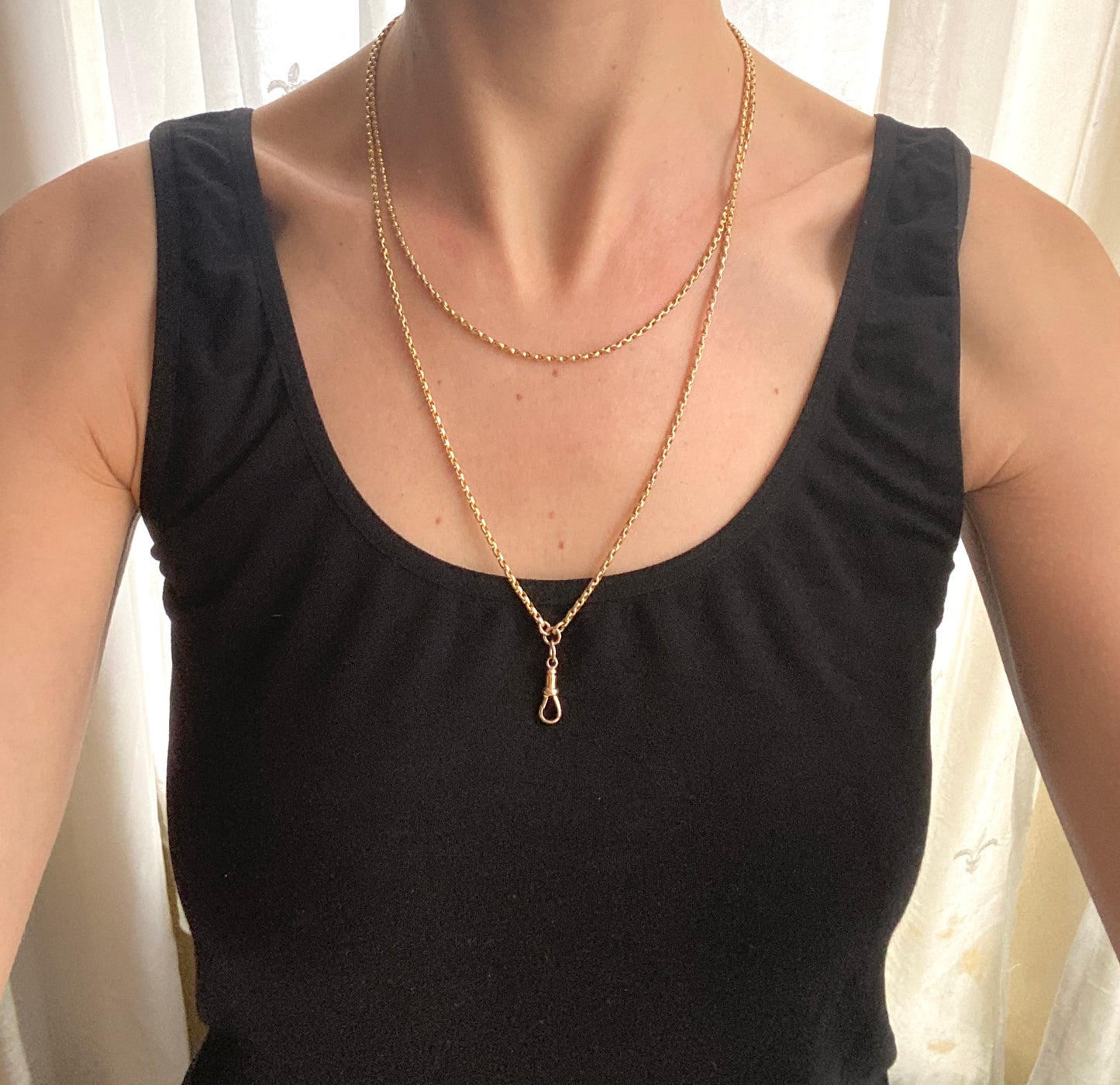 Heavy, Antique, 15ct Gold Victorian Long Guard Chain, 41 inches, 19.16g