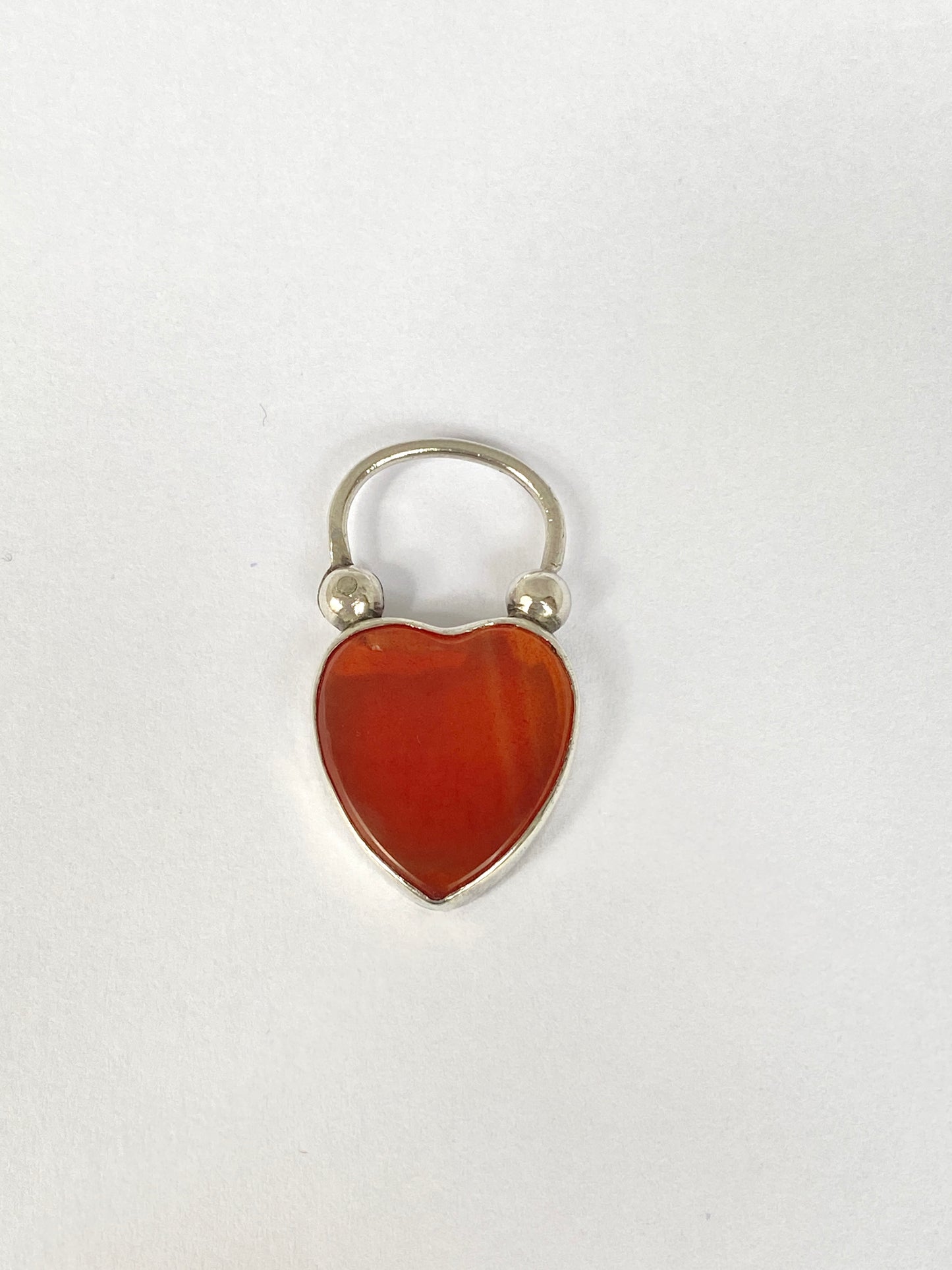 Victorian, Antique, Solid Silver Forget-Me-Not Padlock clasp with Carnelian