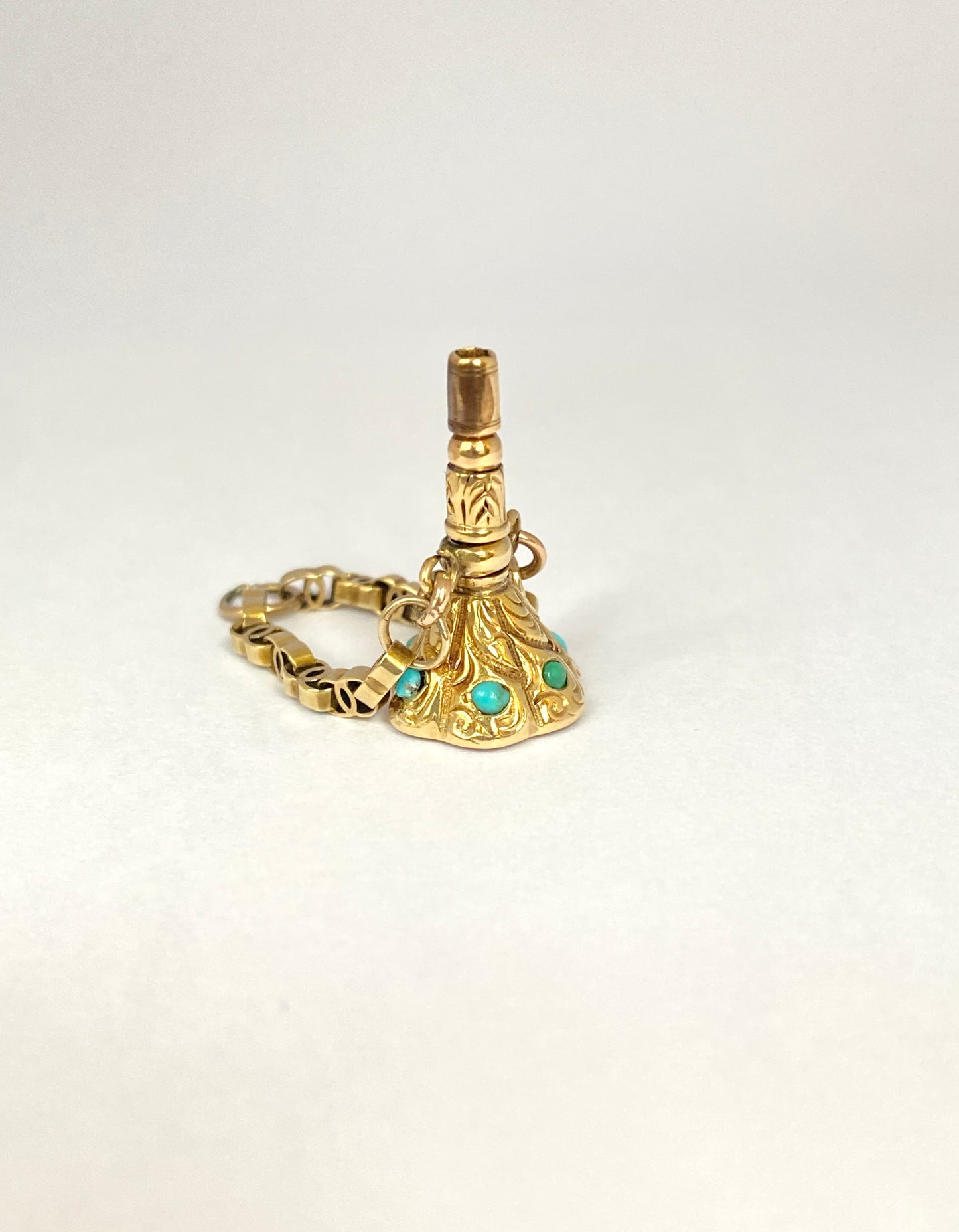 Victorian 15ct Gold Watch Key /Seal Pendant (Forget me not)