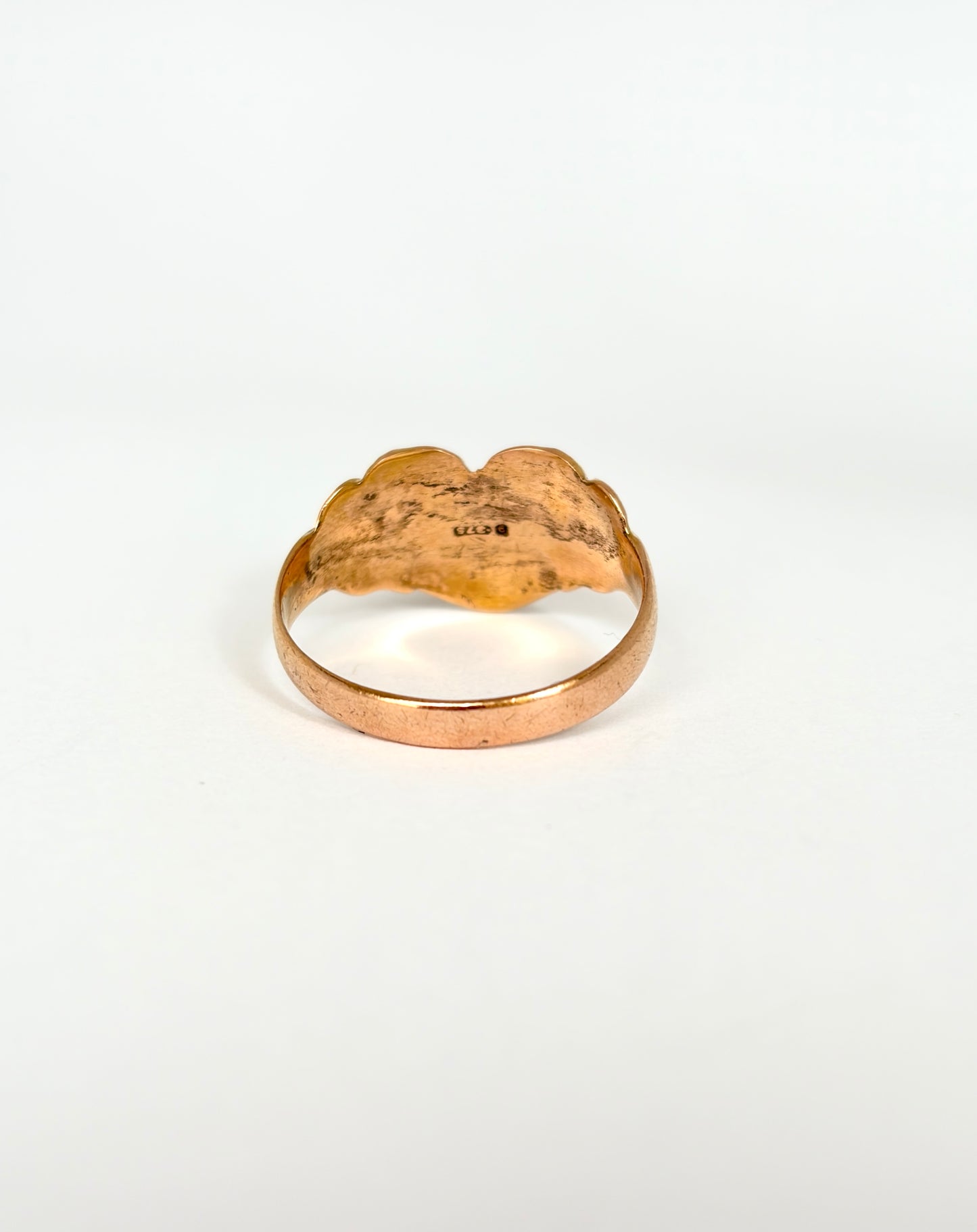 9ct Gold, Vintage, Fox Heart Ring, Hallmarked, Chester 1917