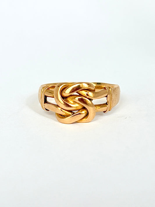 Antique, 18ct Gold Lovers Knot Ring, 4.13g