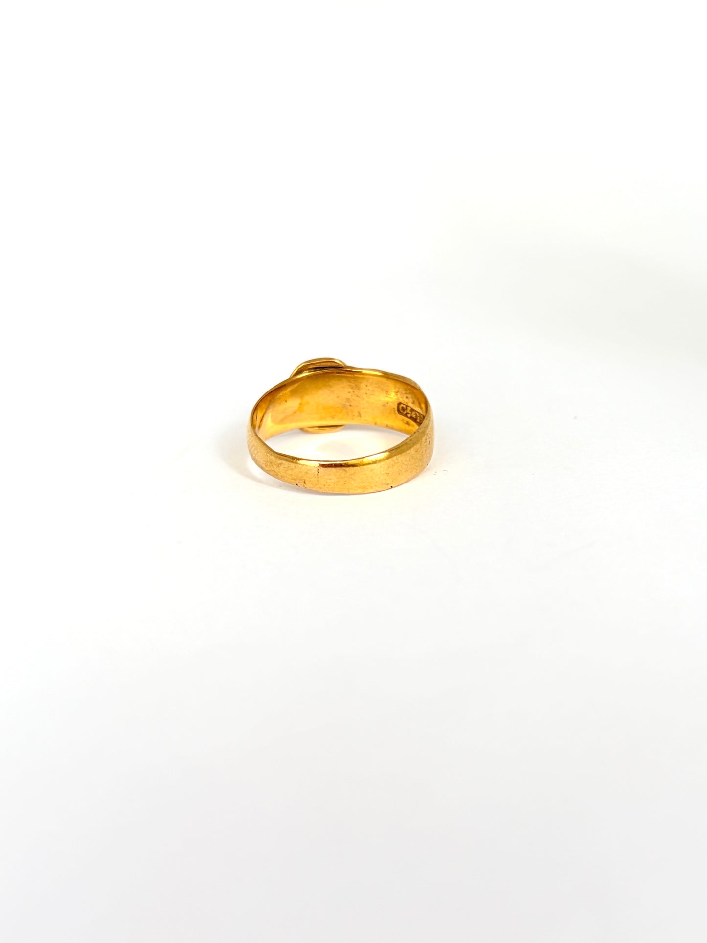 Antique, 18 Gold, Diamond Buckle Ring, Hallmarked for Chester, 1896