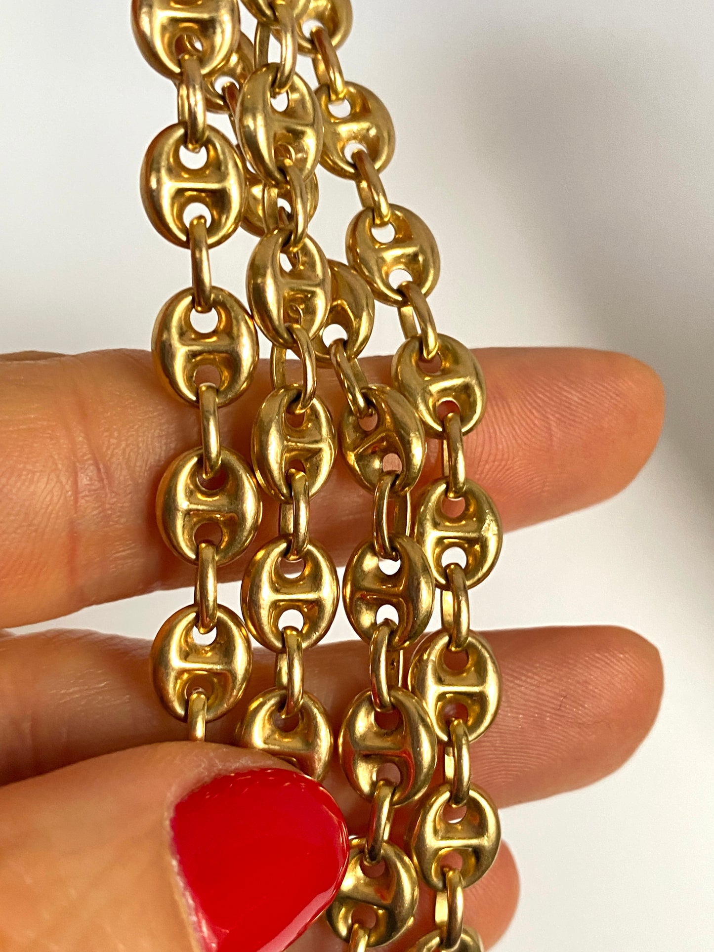 2nd payment RESERVED Vintage 9ct Gold Puffy Mariner Anchor Link UNOAERRE Chain, 29.5 inches and 23.75g