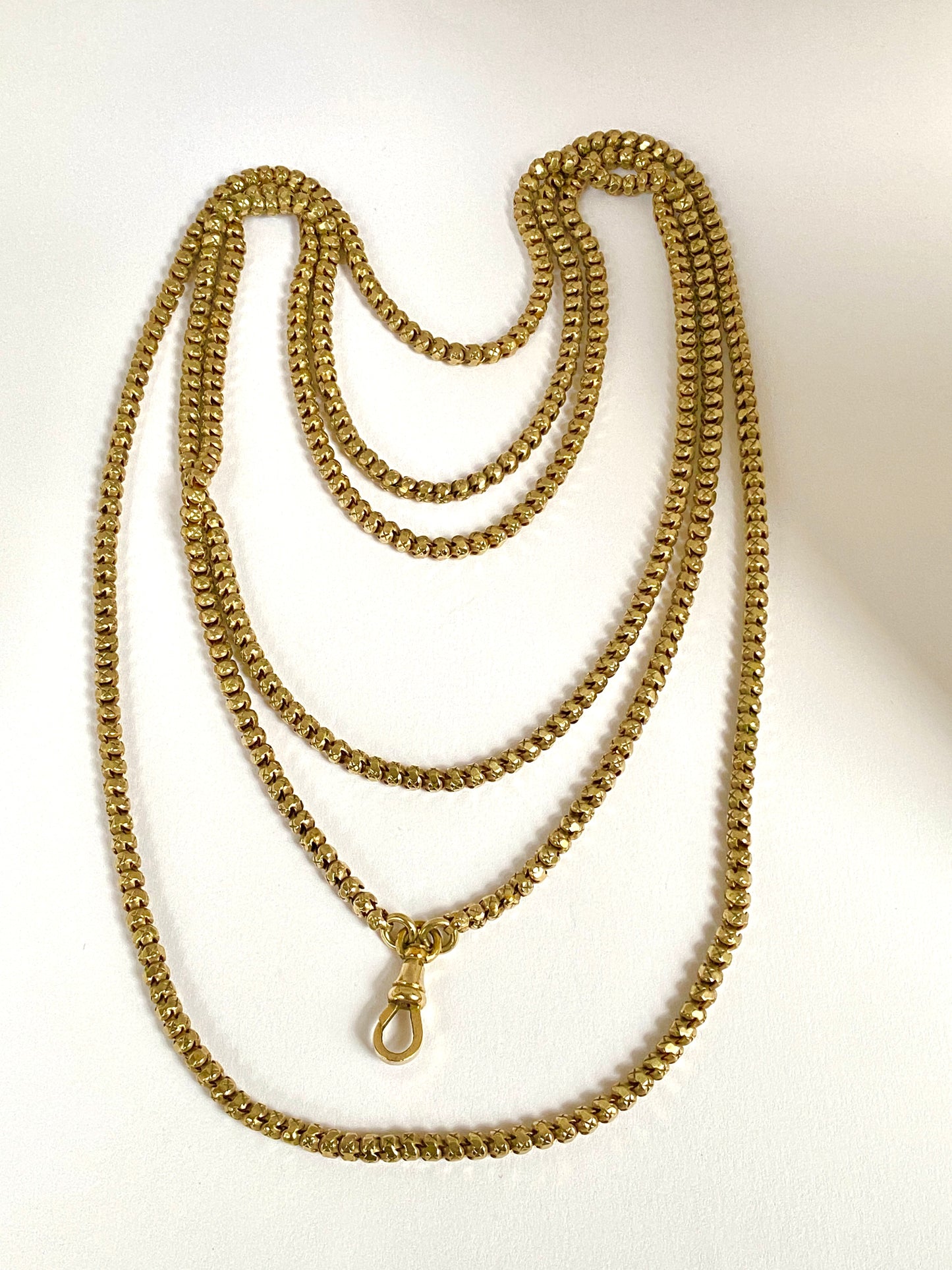 Antique, Pinchbeck Long Guard Chain 56 inches, 34.94g