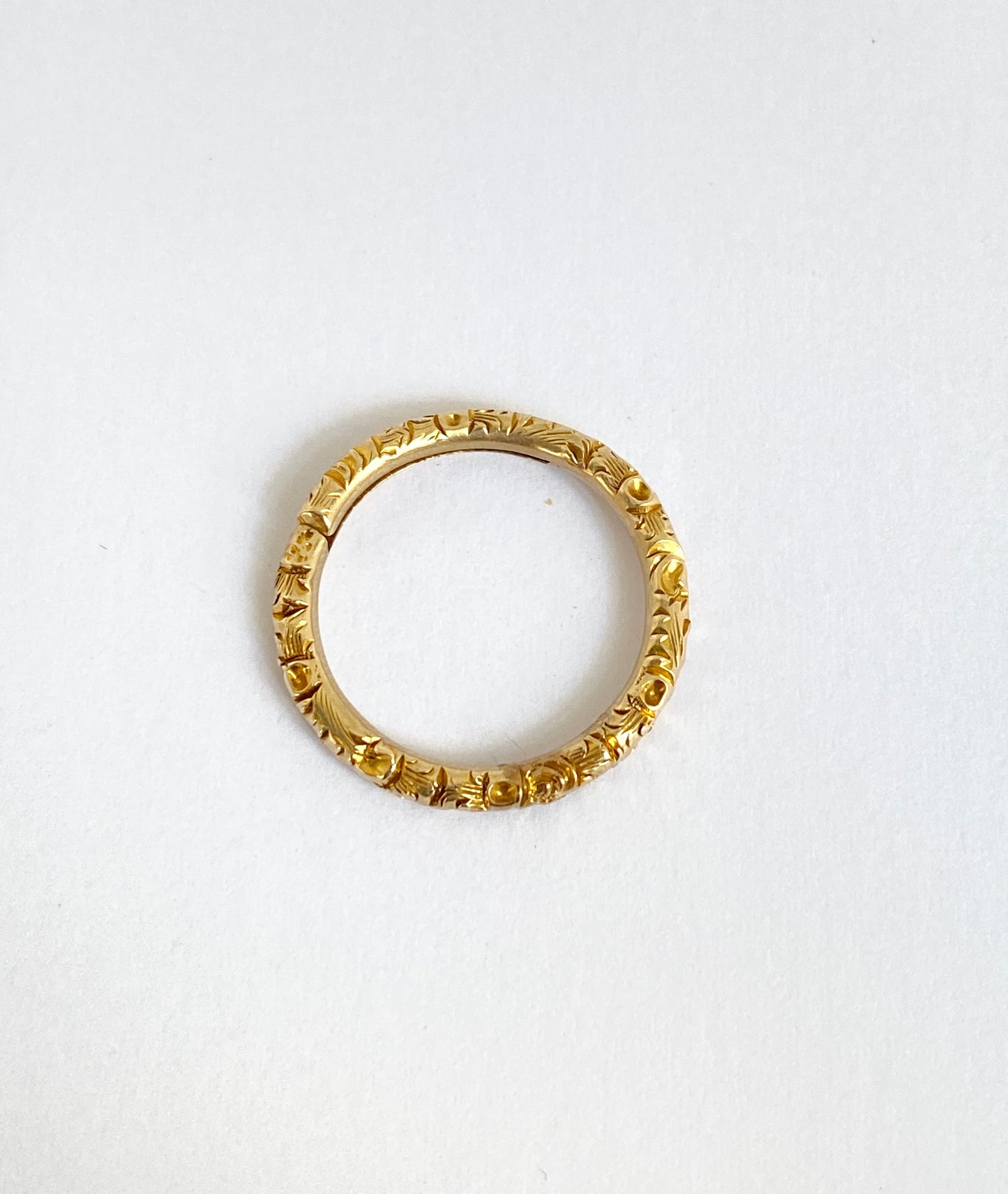 9ct Gold, Victorian Engraved Split Ring