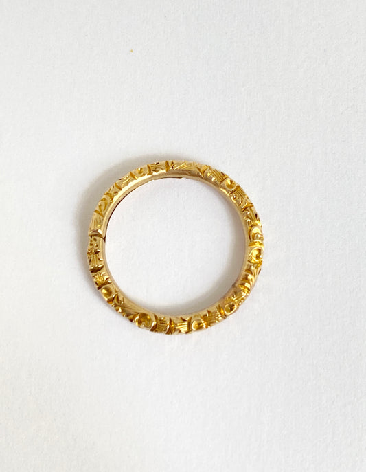 9ct Gold, Victorian Engraved Split Ring