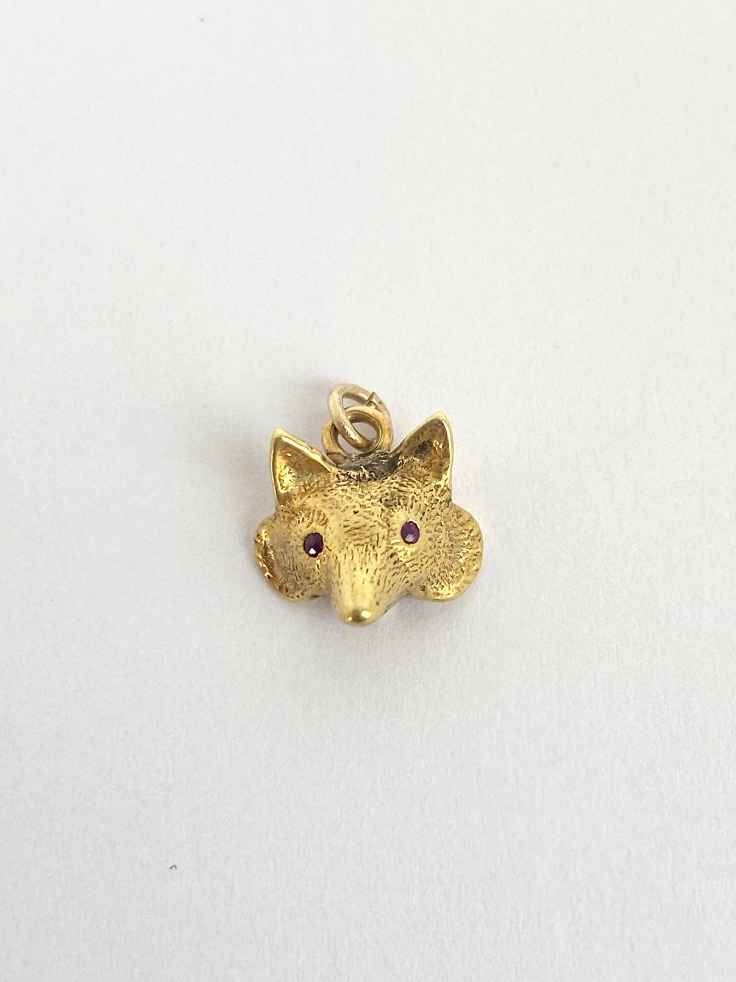 Antique, 15ct Gold Fox Charm/Pendant with Ruby Eyes