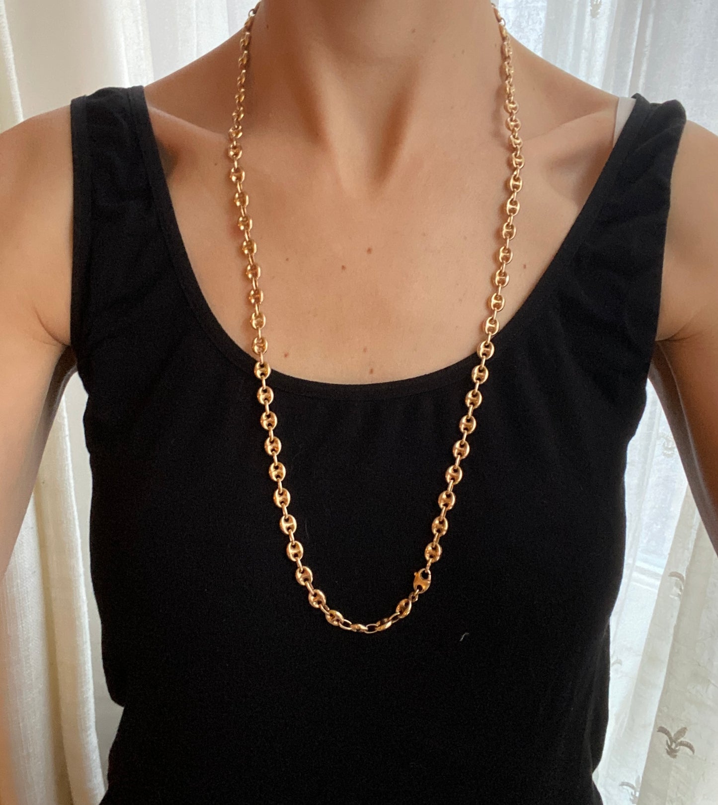 2nd payment RESERVED Vintage 9ct Gold Puffy Mariner Anchor Link UNOAERRE Chain, 29.5 inches and 23.75g