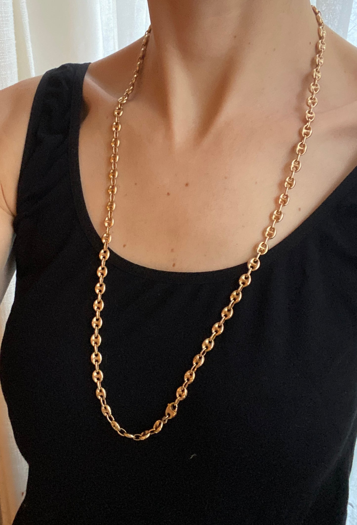 2nd payment RESERVED Vintage 9ct Gold Puffy Mariner Anchor Link UNOAERRE Chain, 29.5 inches and 23.75g