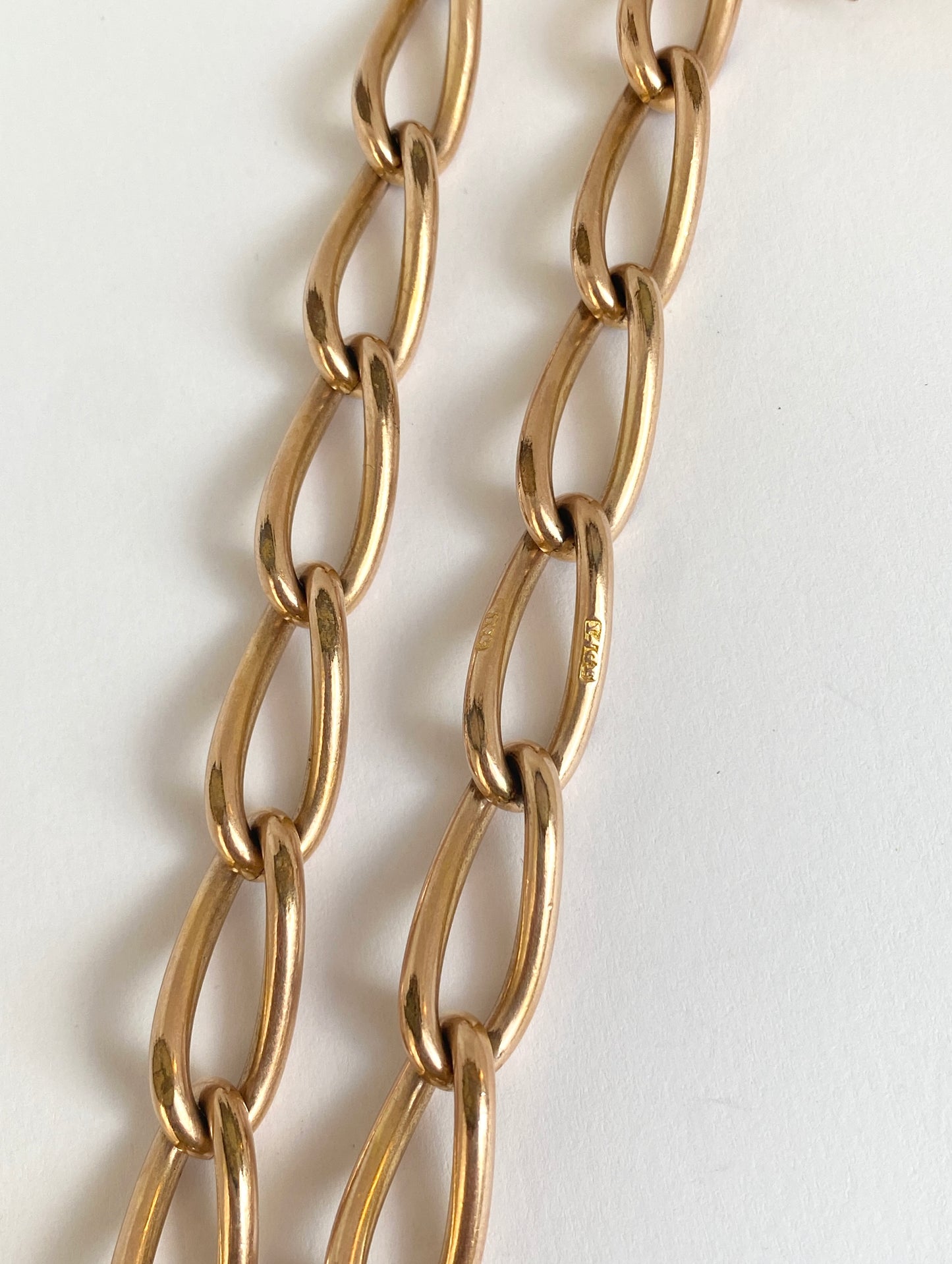 16.5 inch, Antique, Victorian 14ct Gold Filled Albert Watch Chain with matching T Bar and Dog Clips