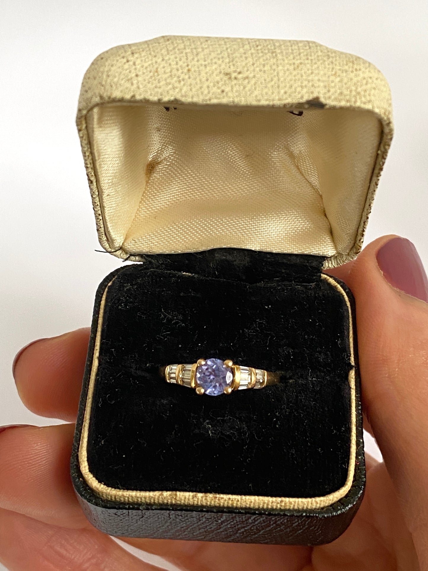 Vintage 14ct Gold Tanzanite & Baguette Cut Diamond Ring