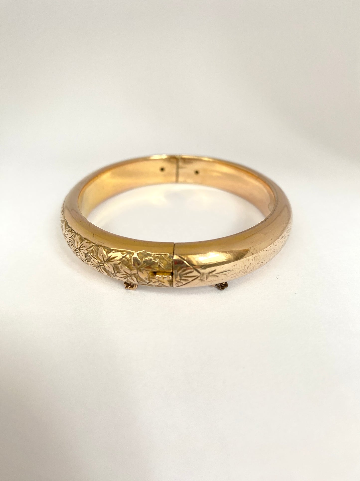 Antique, Victorian, 9ct Gold Plated Engraved Bangle