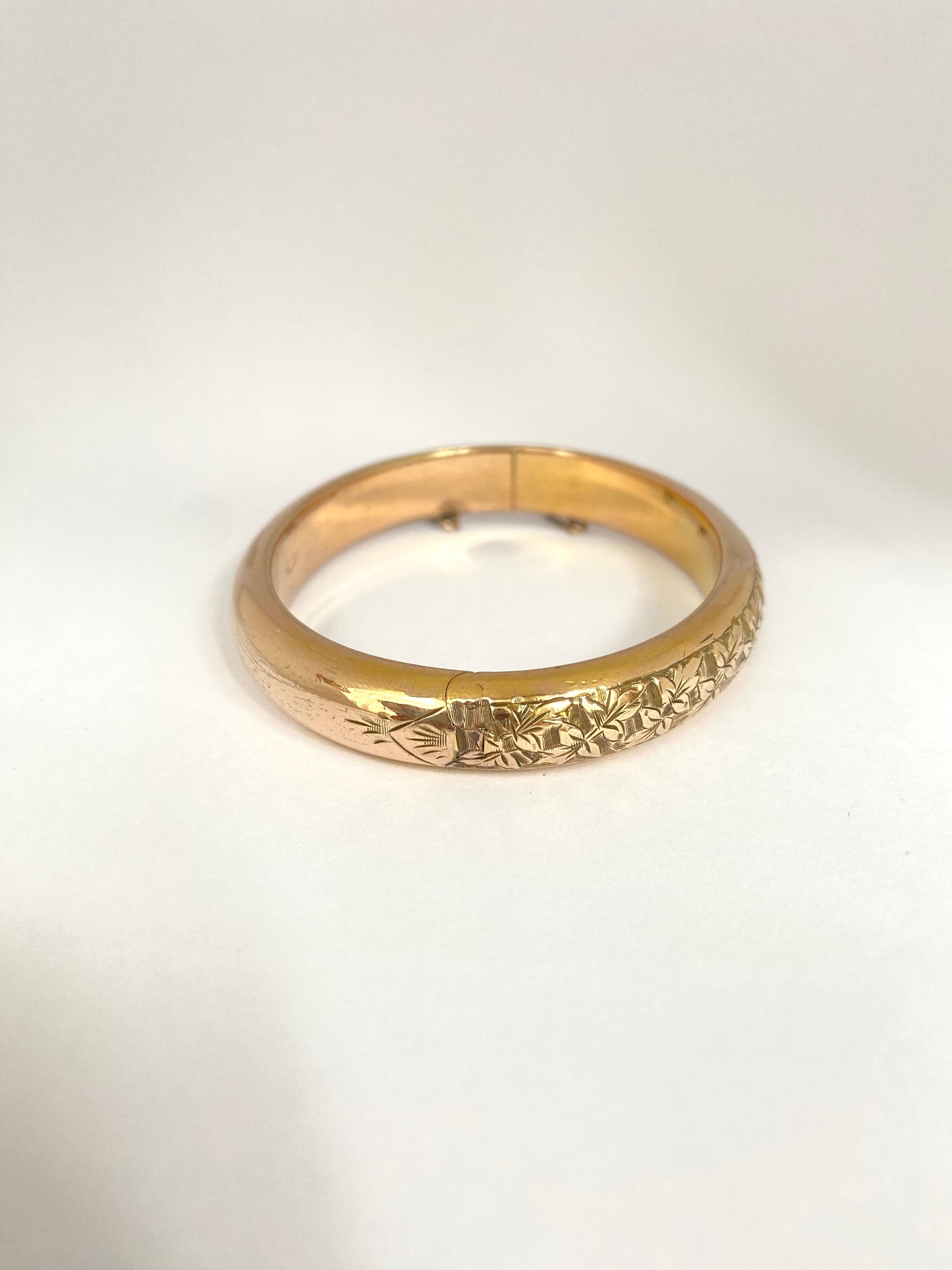 Antique, Victorian, 9ct Gold Plated Engraved Bangle