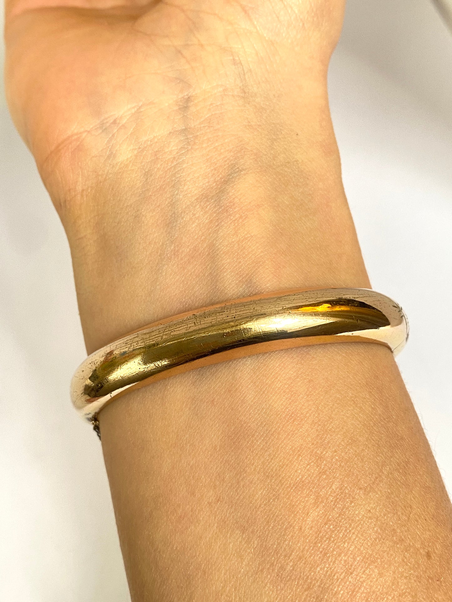 Antique, Victorian, 9ct Gold Plated Engraved Bangle