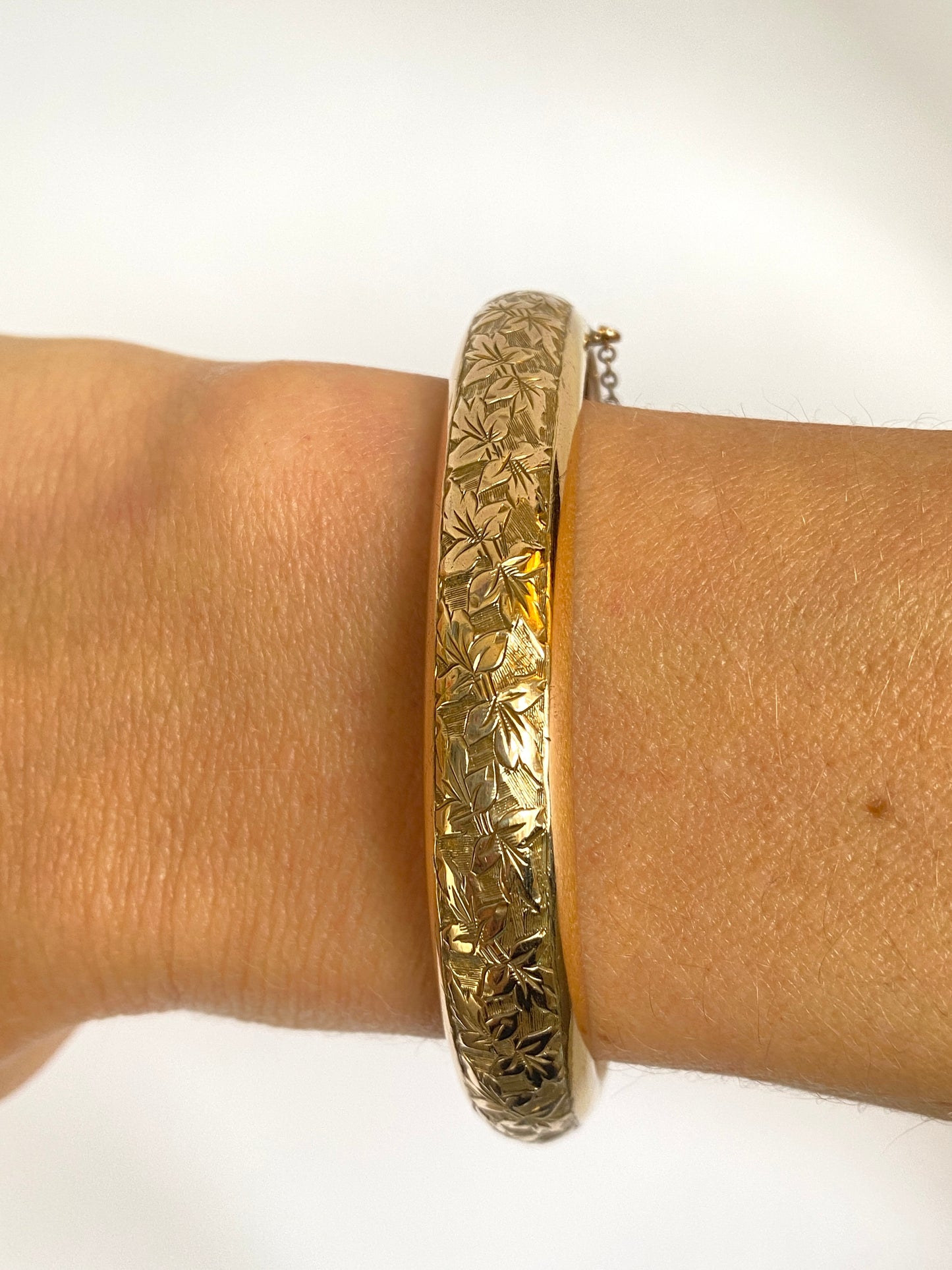 Antique, Victorian, 9ct Gold Plated Engraved Bangle