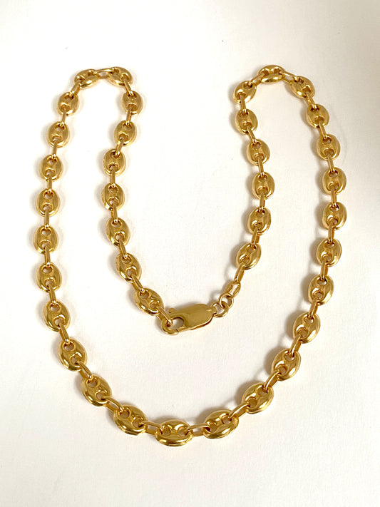 Vintage 9ct Gold Mariner Anchor Link Chain, 16.2 inches, 13.10g