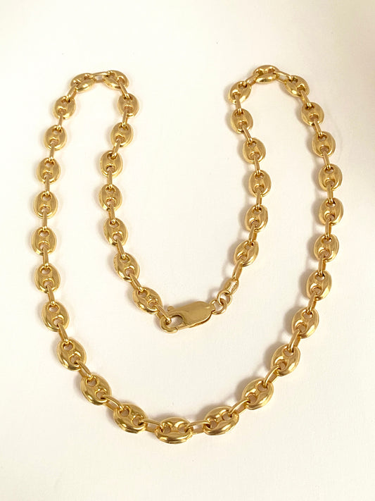 Vintage 9ct Gold Mariner Anchor Link Chain, 16.2 inches, 13.10g