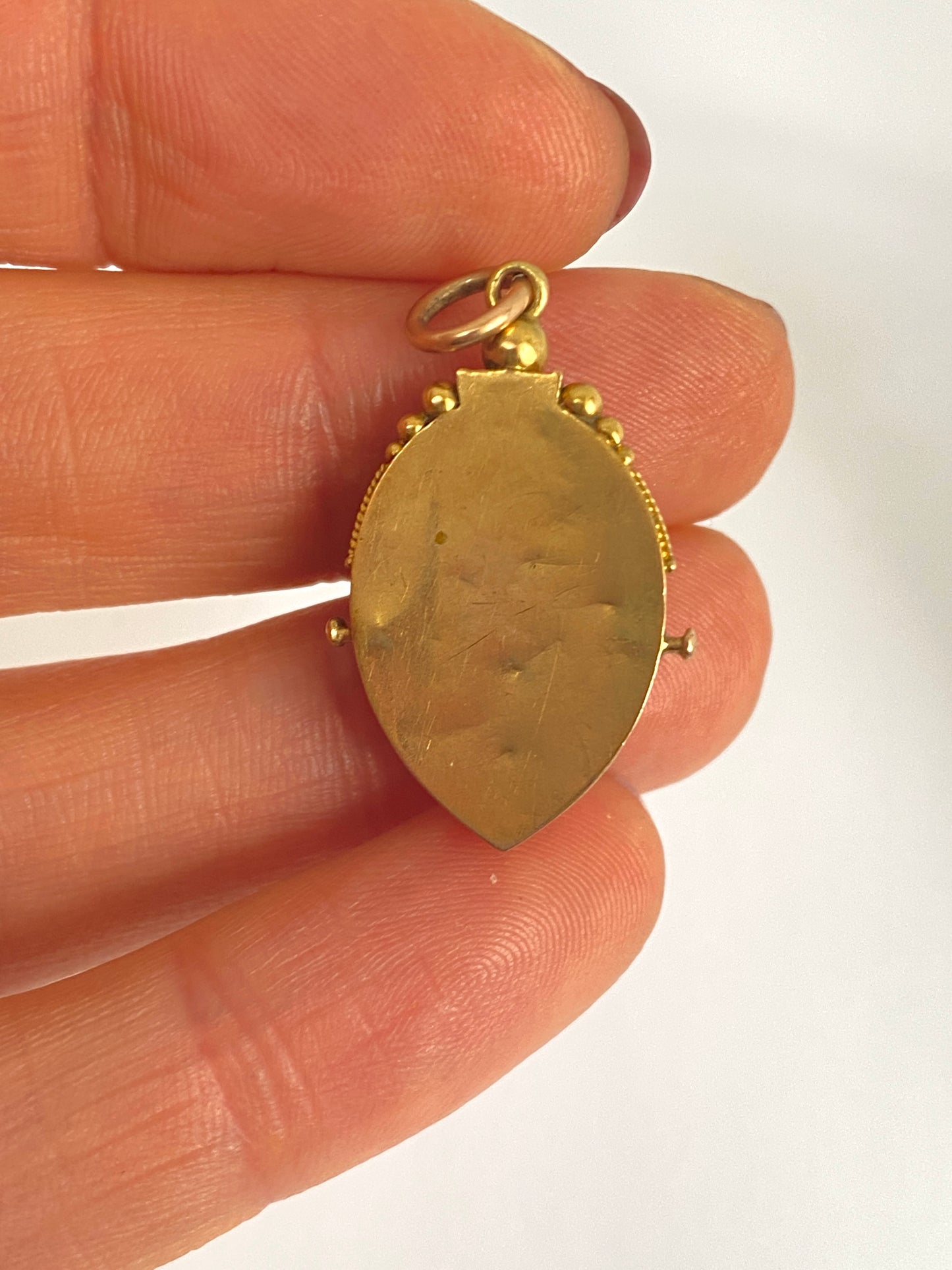 Antique, 15ct Gold, Etruscan Revival Turquoise Pendant