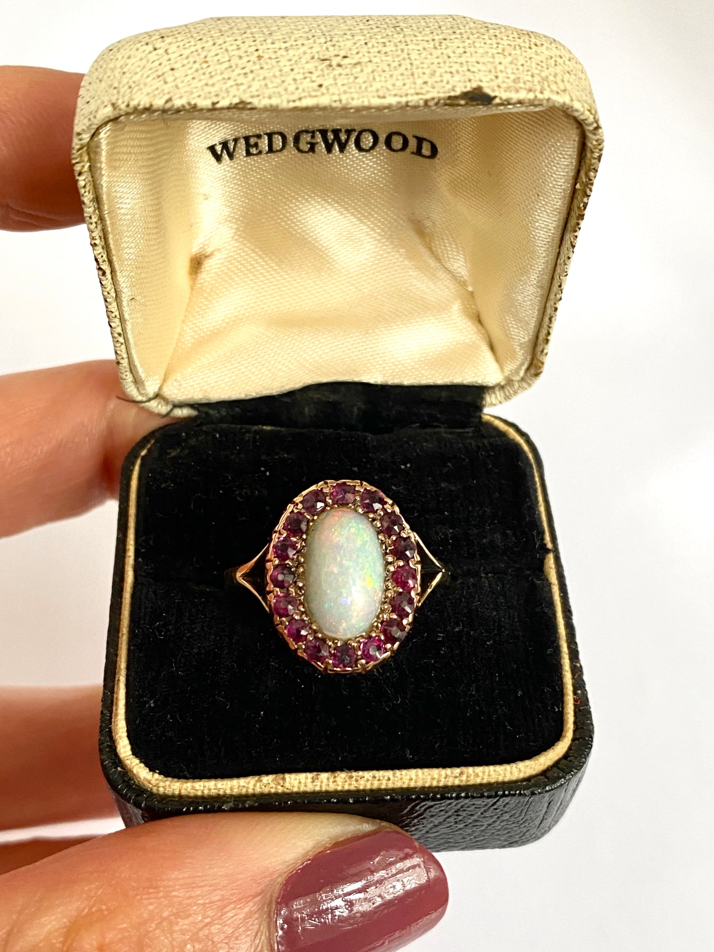 Vintage, 15ct Gold Opal and Garnet Cluster Ring