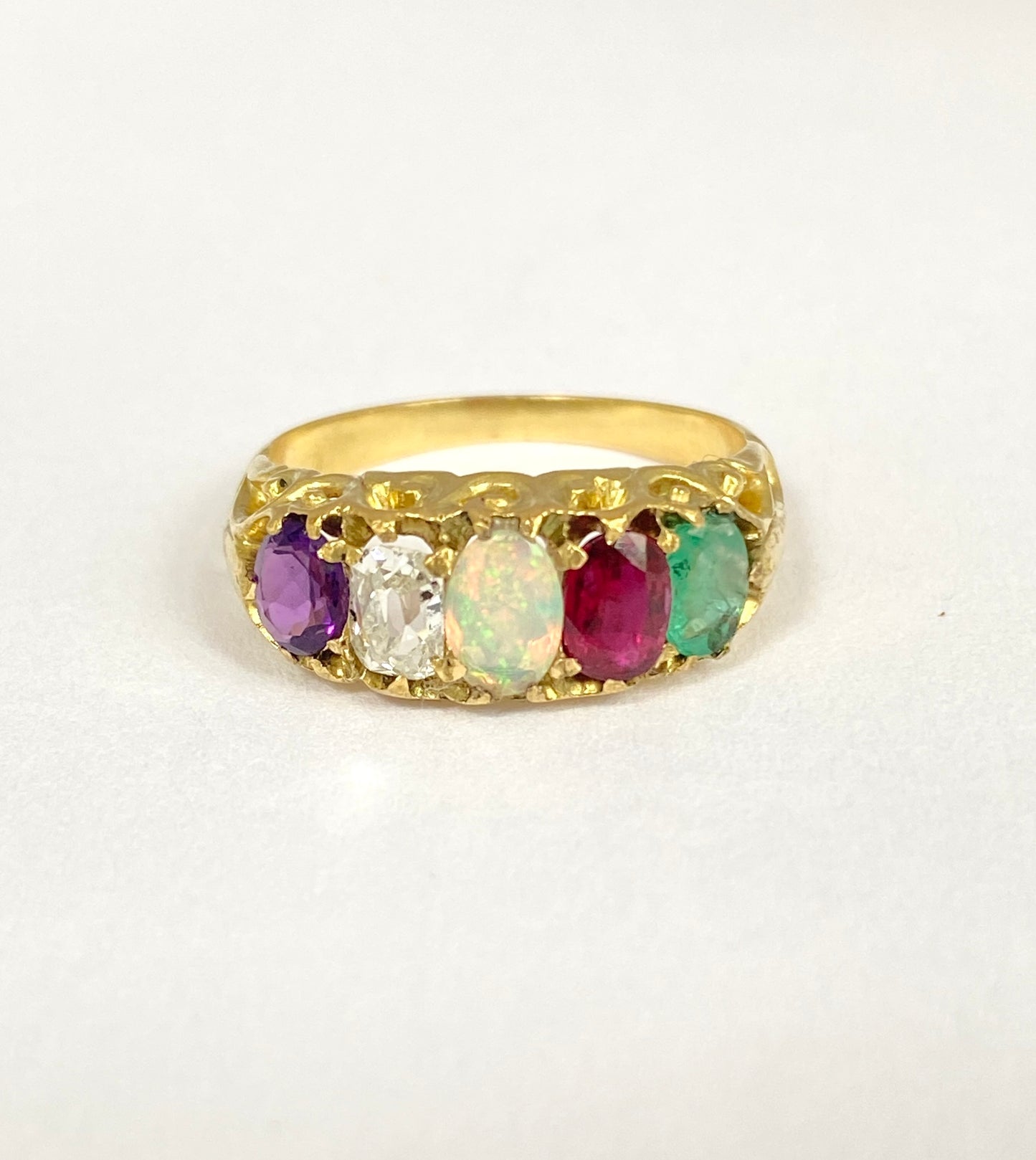 Vintage, 18ct Gold Multi Gem Acrostic, 'ADORE' ring