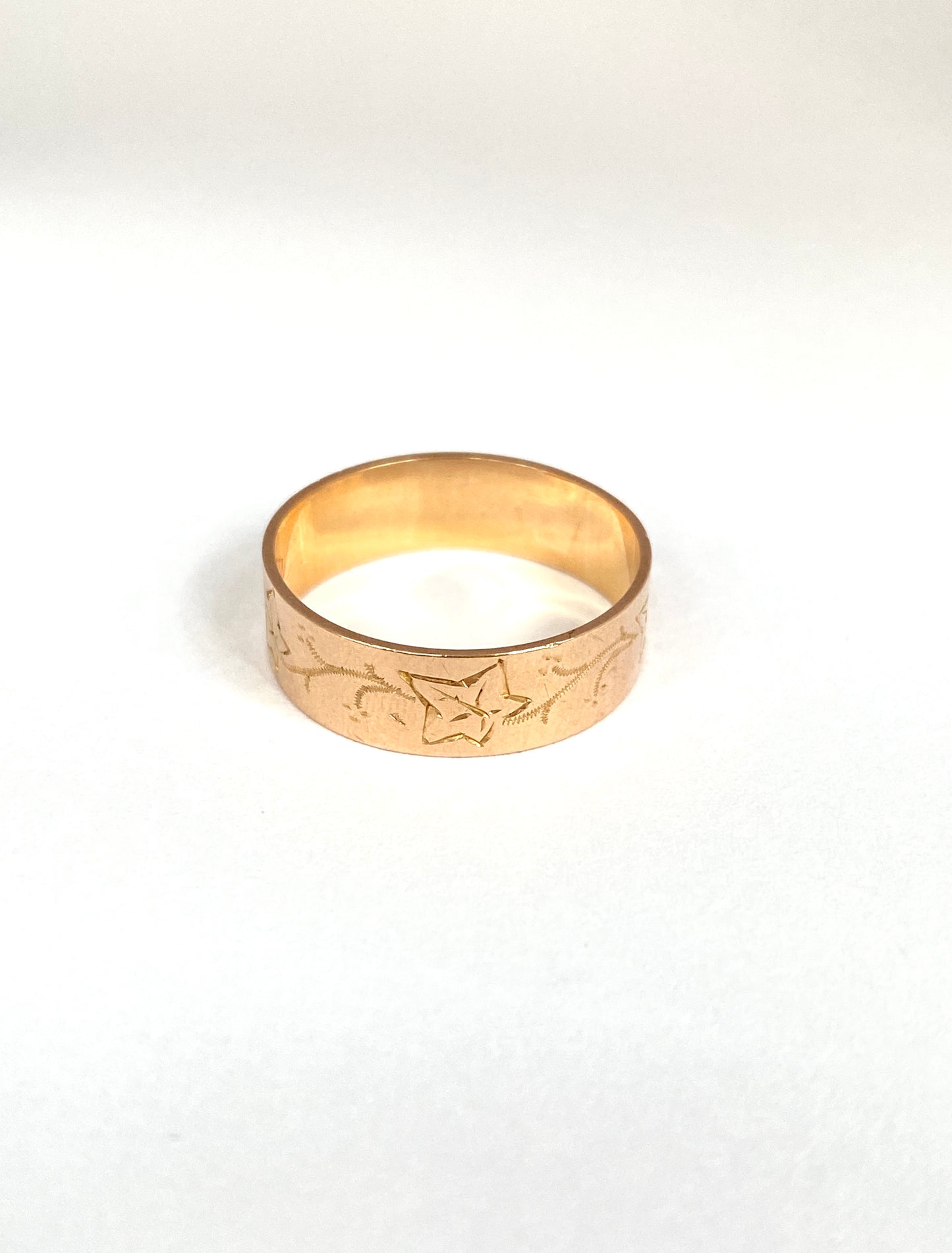 Vintage, French 18ct Gold, Heavy, Engraved Stacking Band, (4.20g)