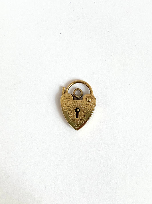 Vintage 9ct Gold Heart Padlock Clasp (Hallmarked 9ct Gold)