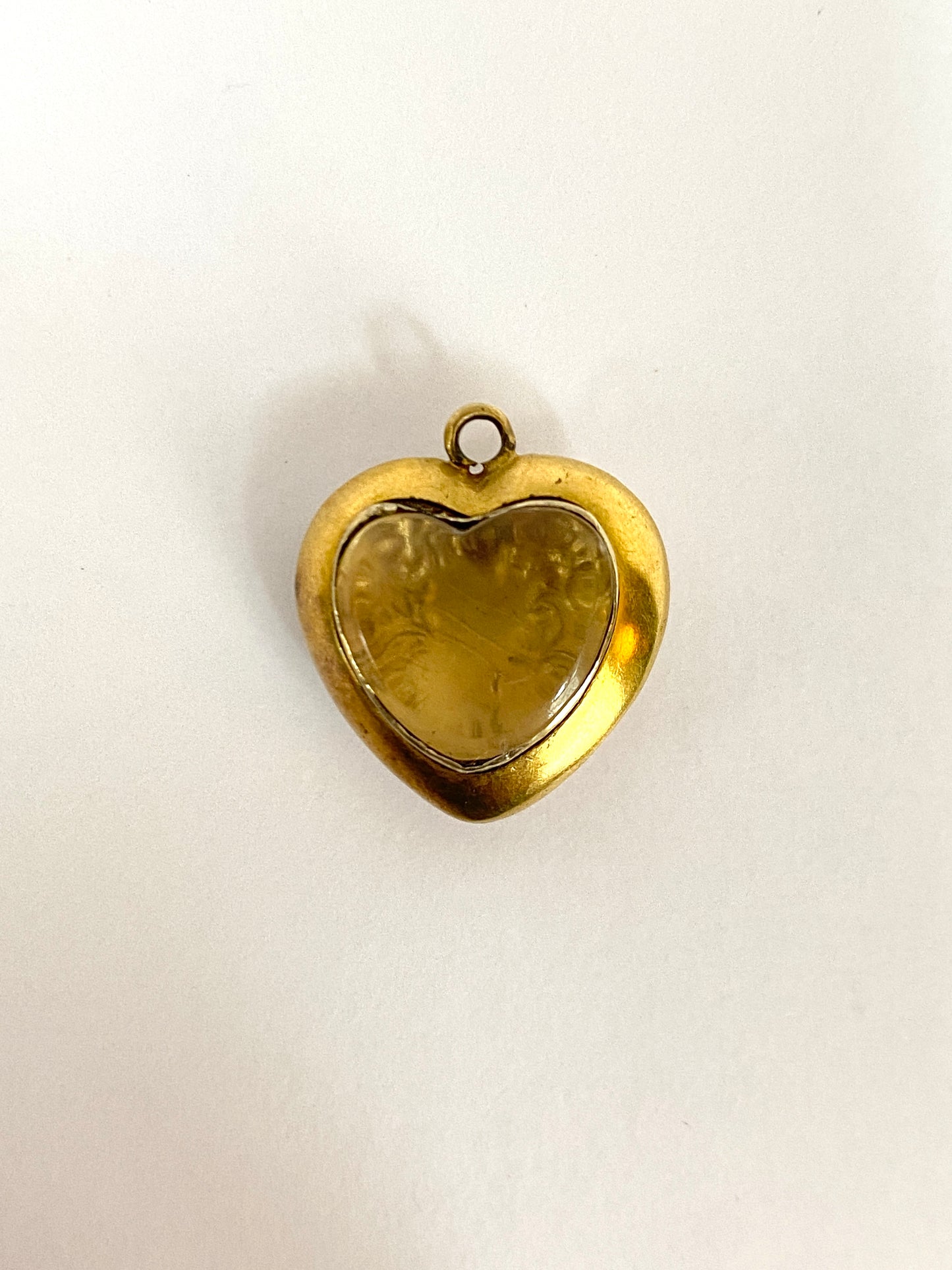 Antique, 15ct Gold, Emerald and Ruby Engraved Locket Backed Pendant