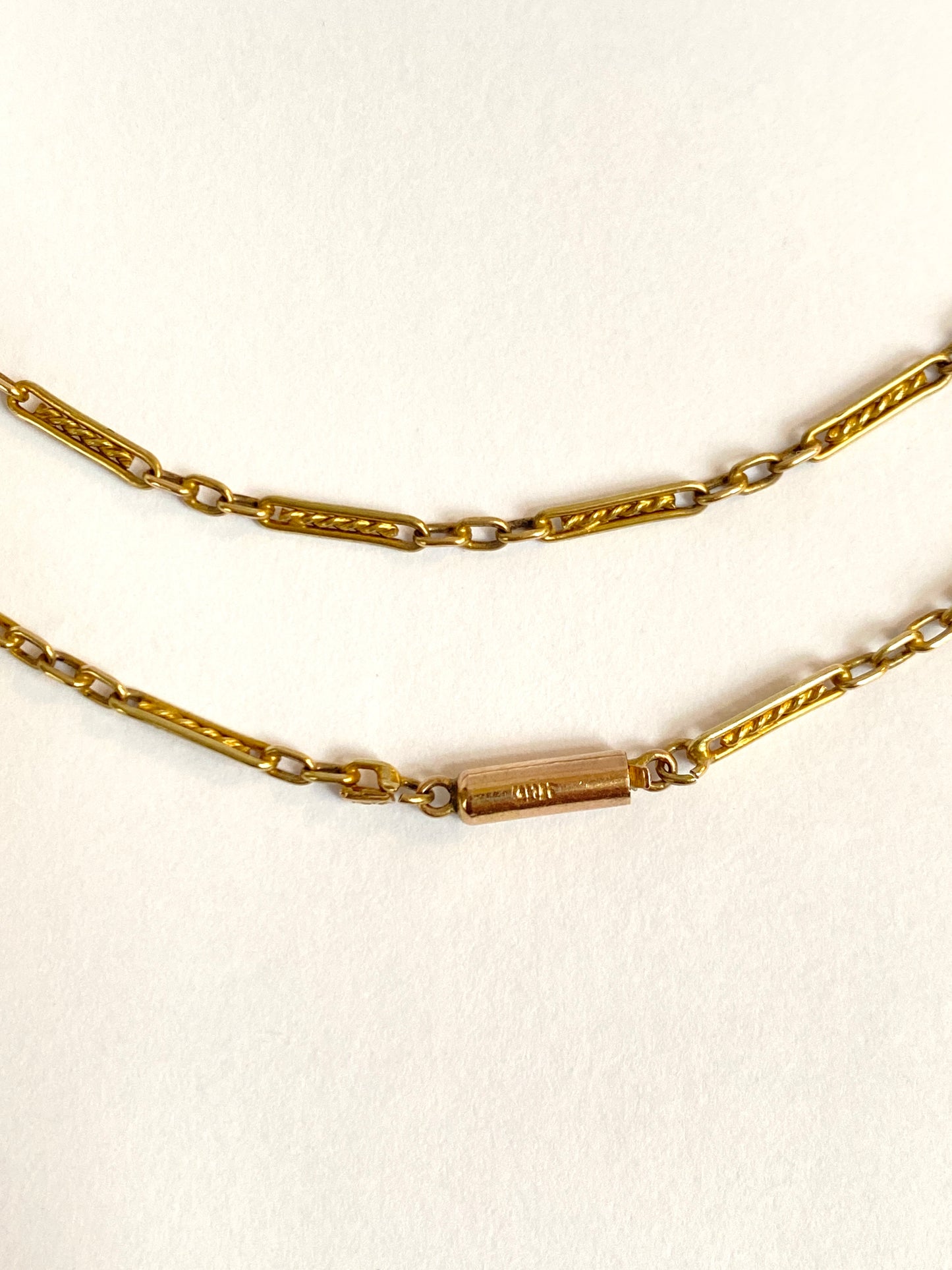 Vintage 9ct Gold Fancy Link Chain, 16 inches with barrel clasp (3.89g)